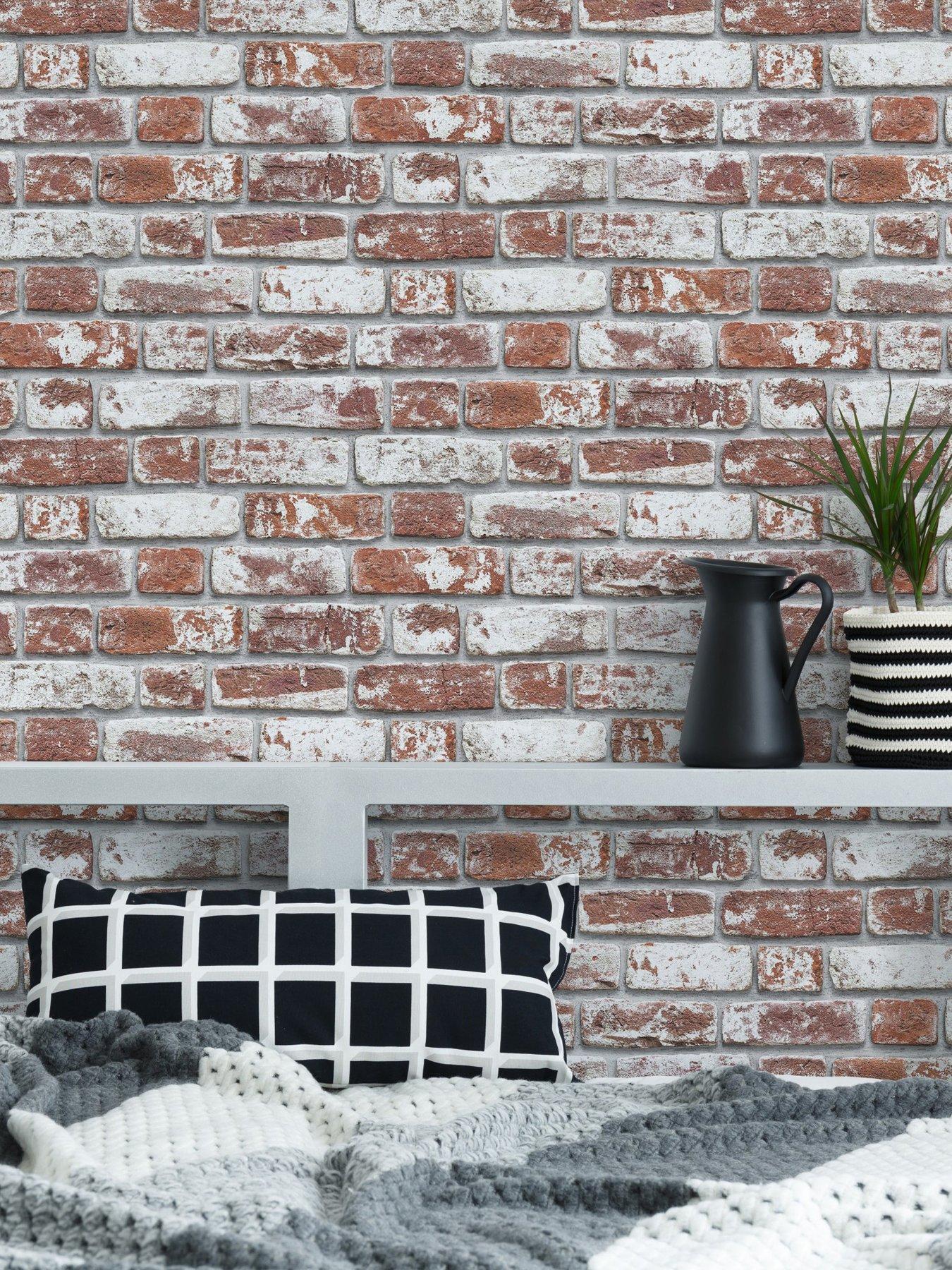 undefined House - Brick Red Wallpaper