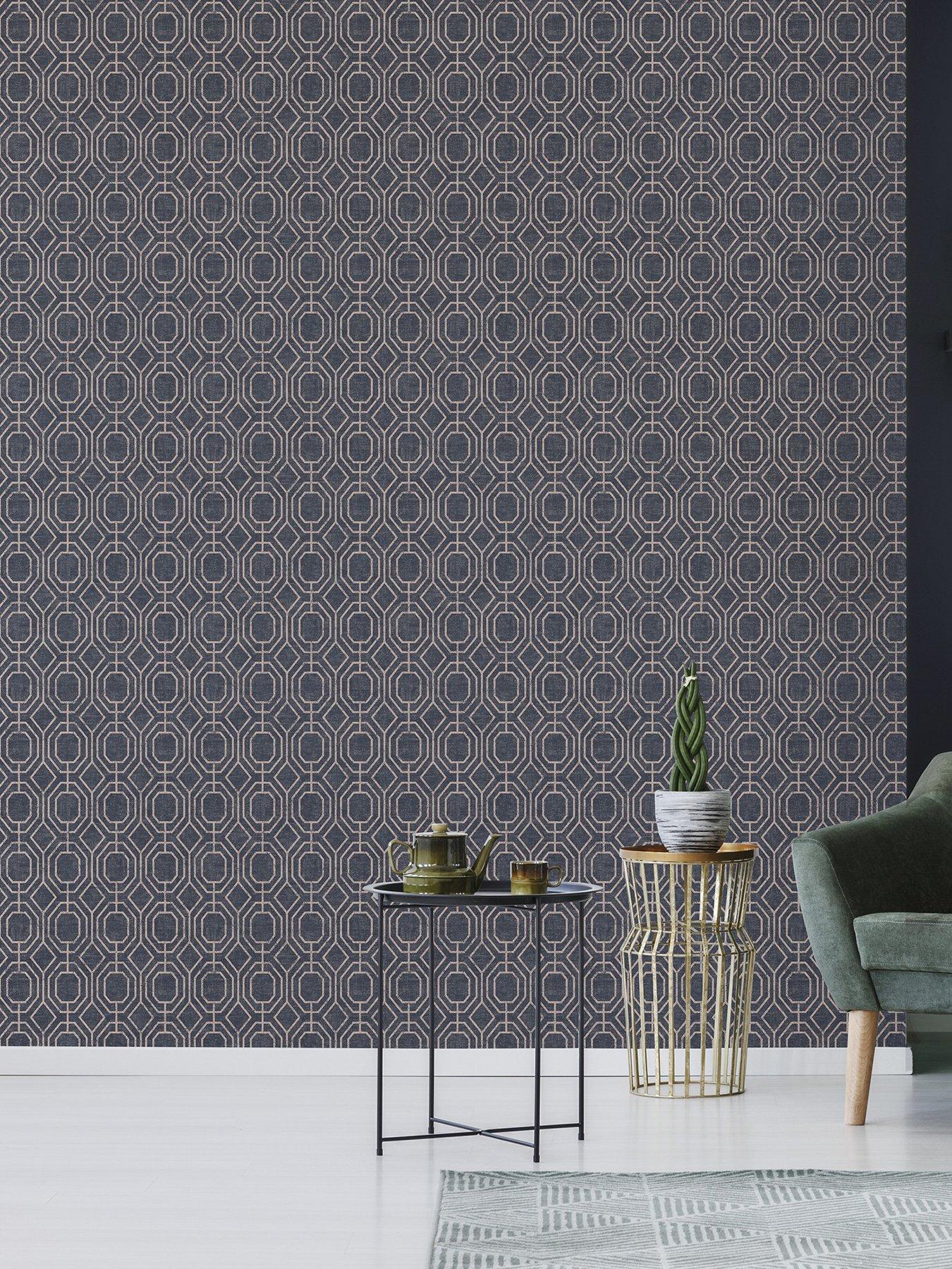 undefined Luxe Geo - Navy Wallpaper