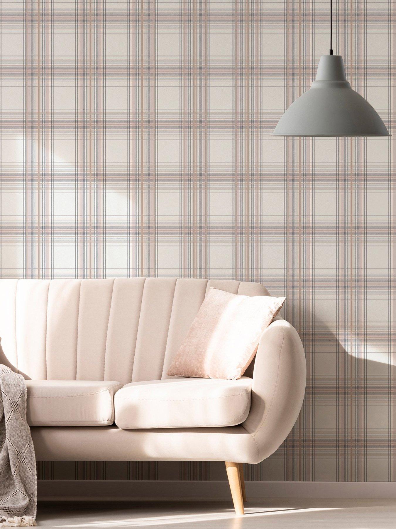 undefined Iona Check - Pink Wallpaper