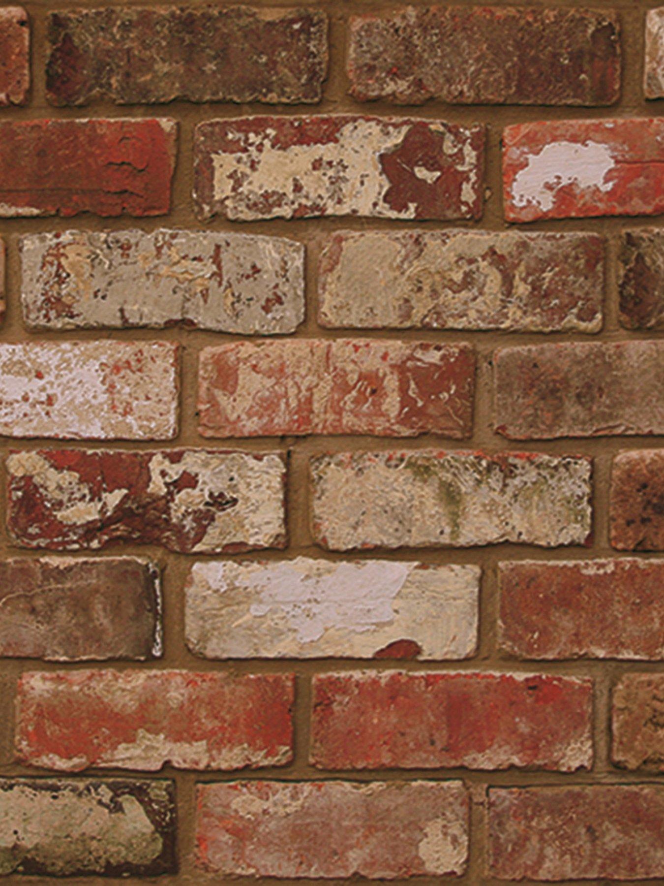 Image 2 of 3 of Fresco Brick Wall - Red Wallpaper