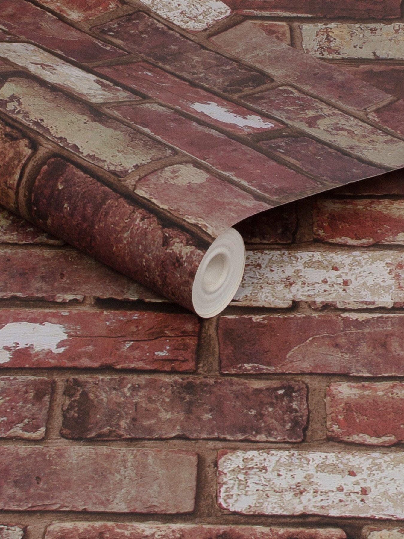 Image 3 of 3 of Fresco Brick Wall - Red Wallpaper