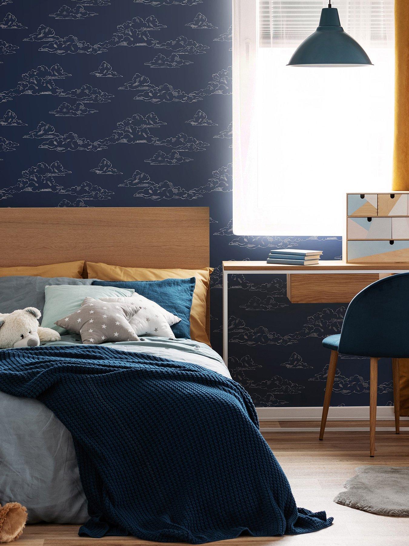 Superfresco Easy Vintage Clouds - Navy Wallpaper