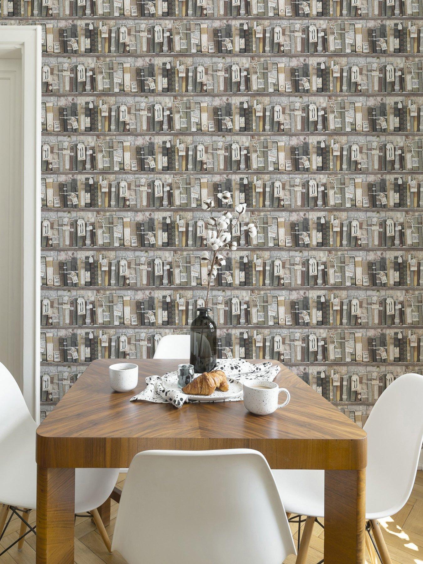 undefined Sfe Vintage Book Case Wallpaper