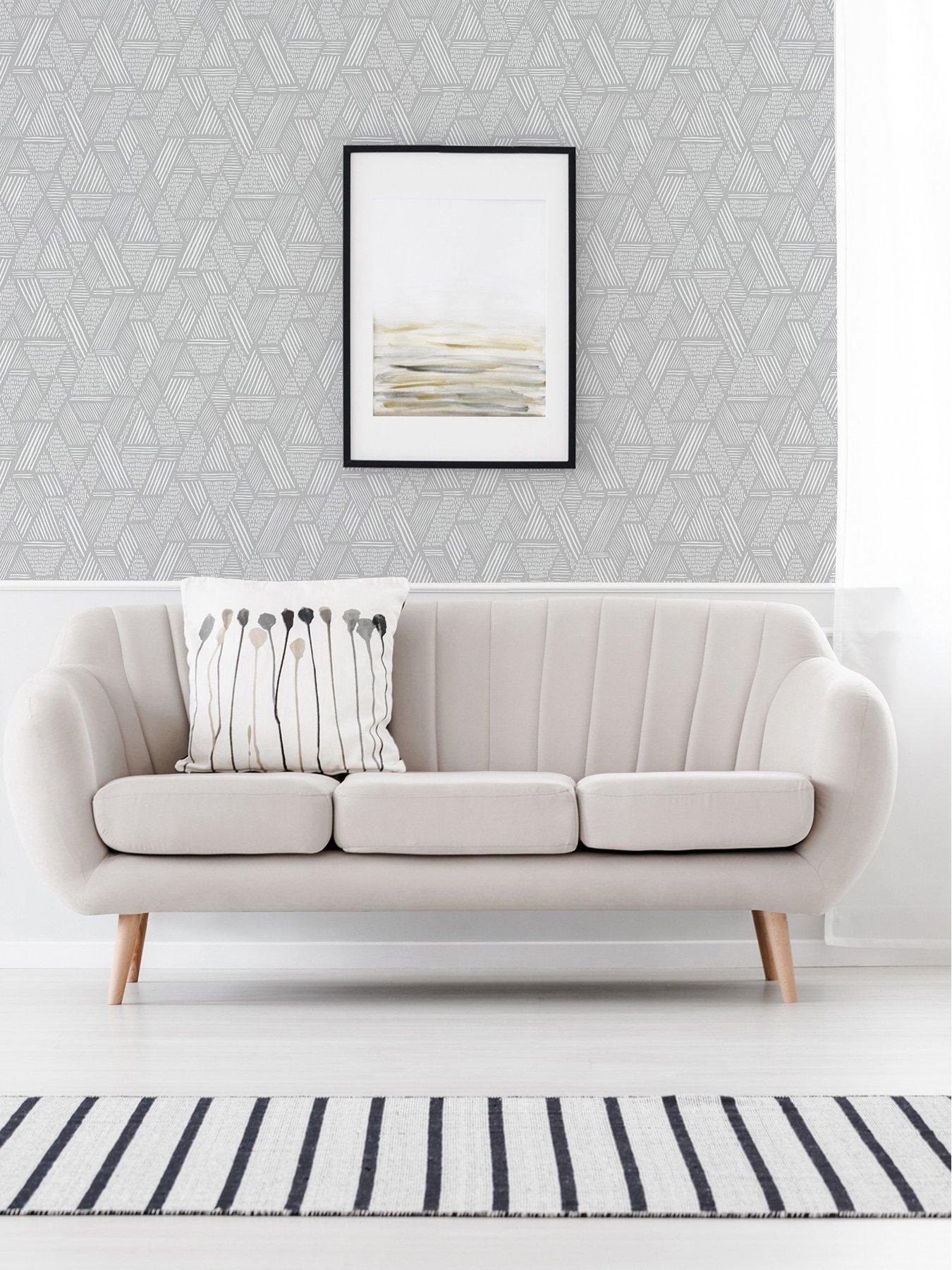 undefined Ethnic Stitch -Grey Wallpaper