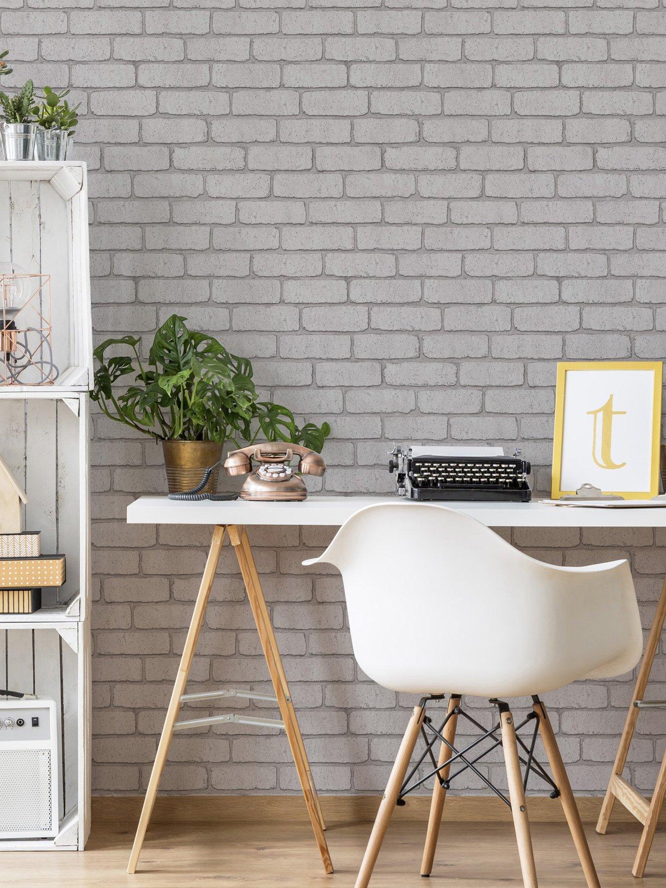 undefined Mica Brick - White Wallpaper