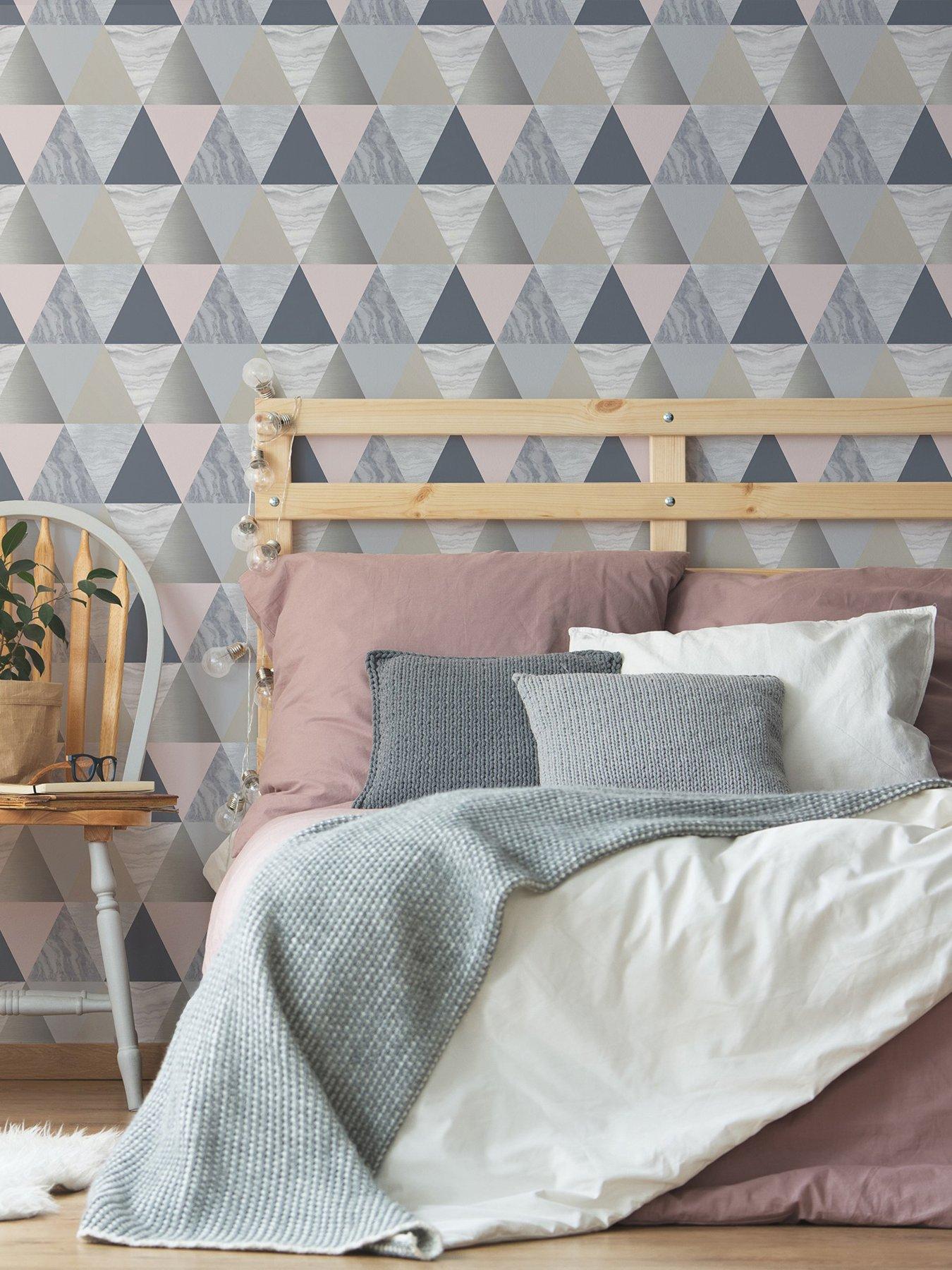 undefined Harlequin - Navy / Pink Wallpaper