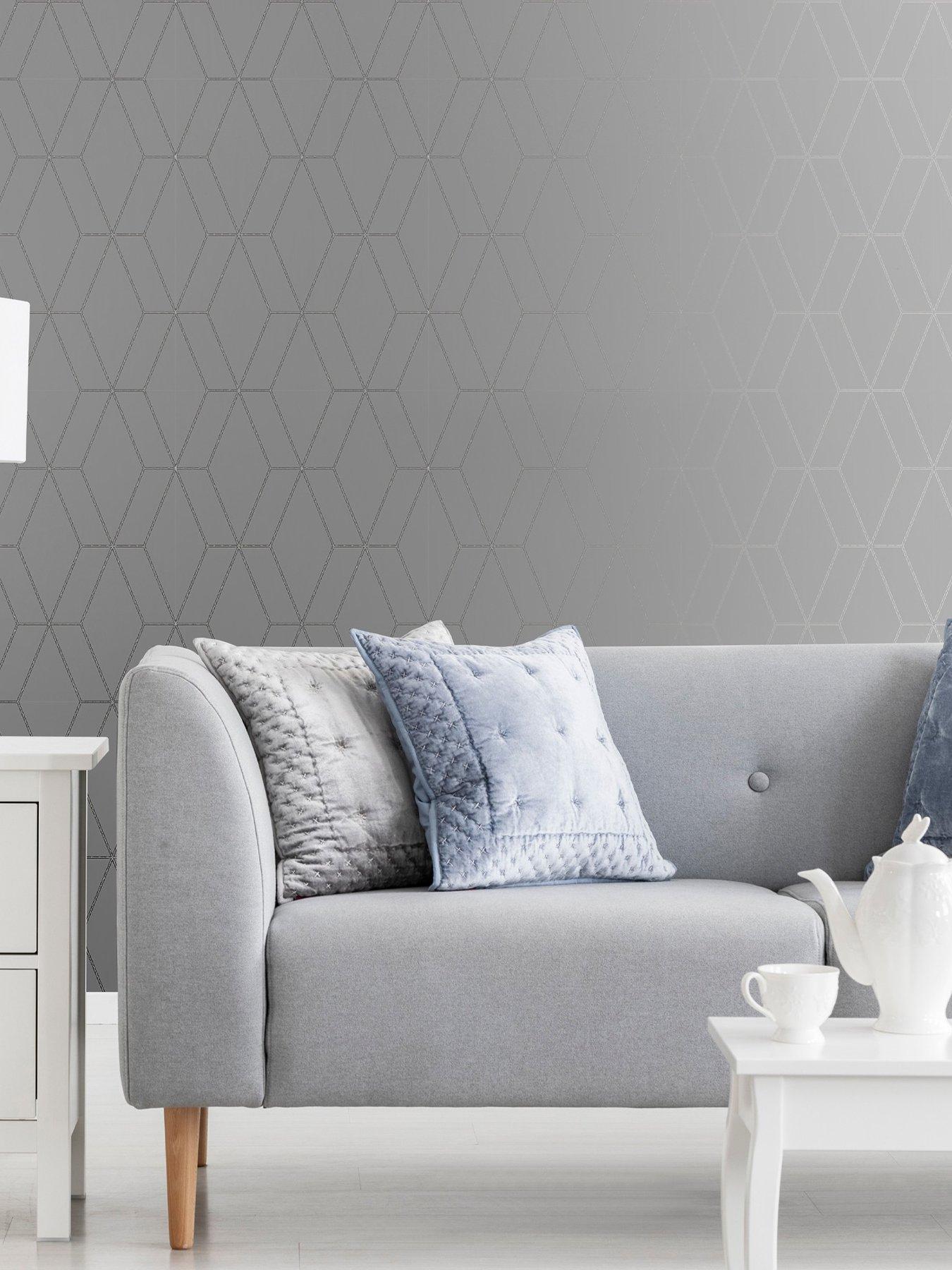 superfresco-diamond-geo-grey-silver-wallpaper