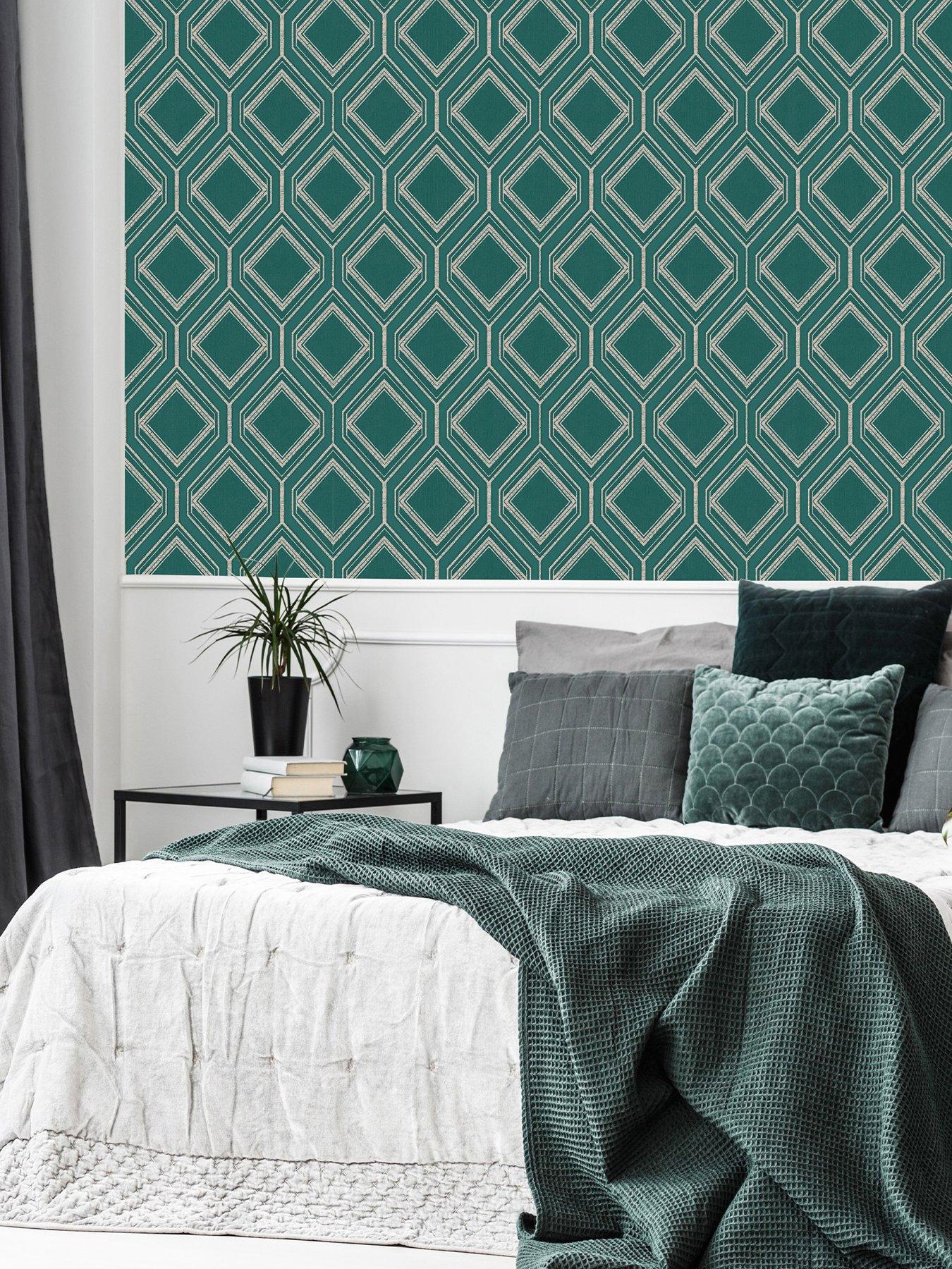 Image 1 of 3 of Superfresco Savile Row - Teal Wallpaper