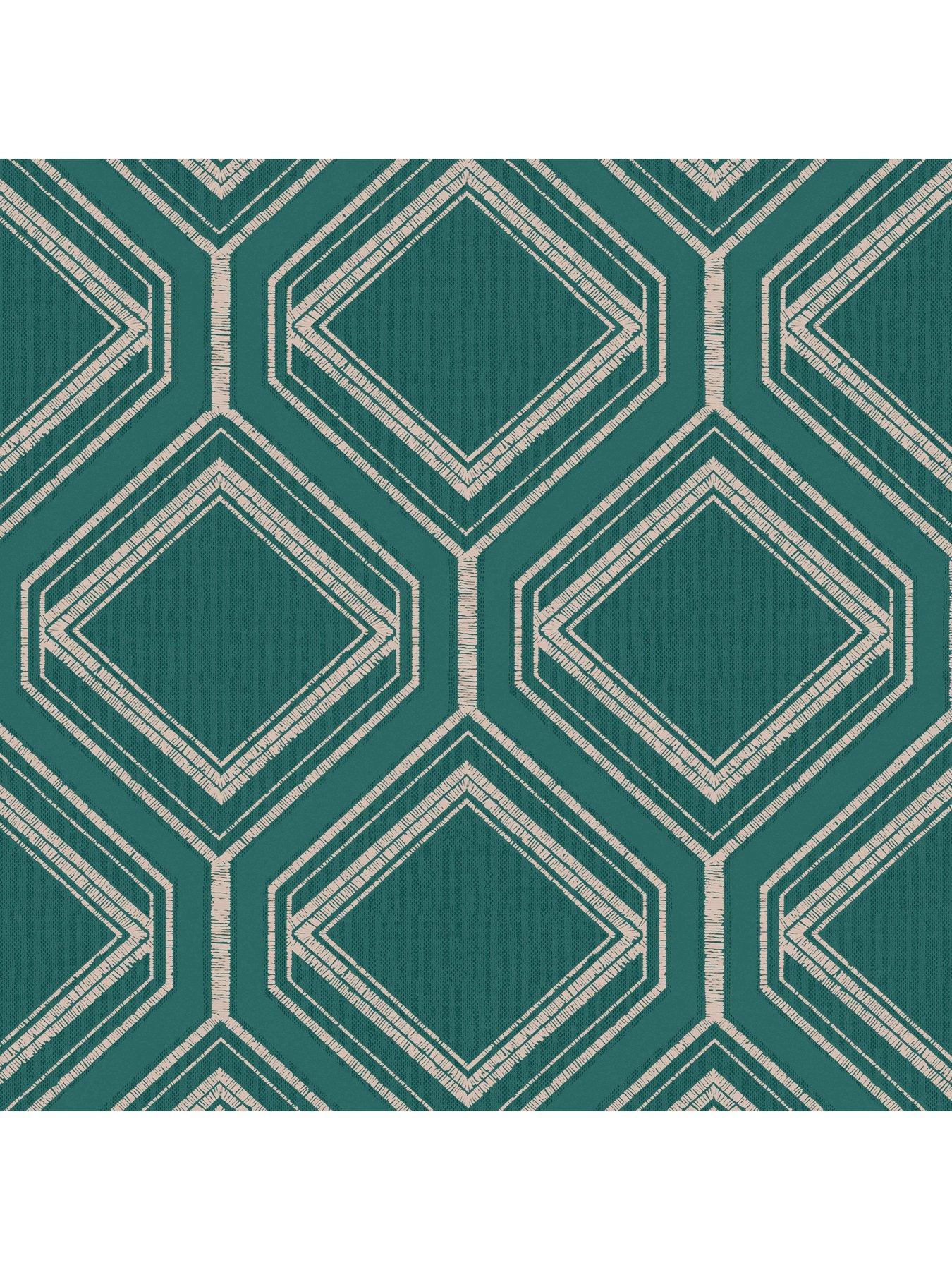 Image 2 of 3 of Superfresco Savile Row - Teal Wallpaper