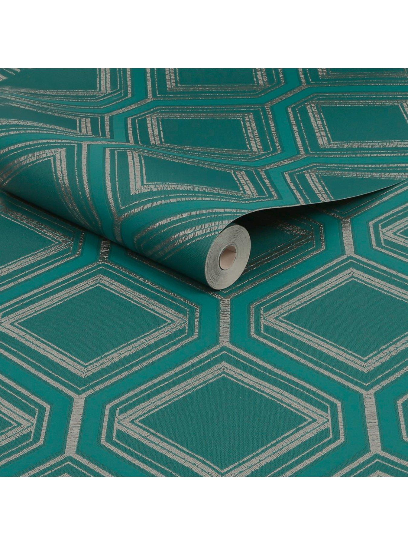 Image 3 of 3 of Superfresco Savile Row - Teal Wallpaper