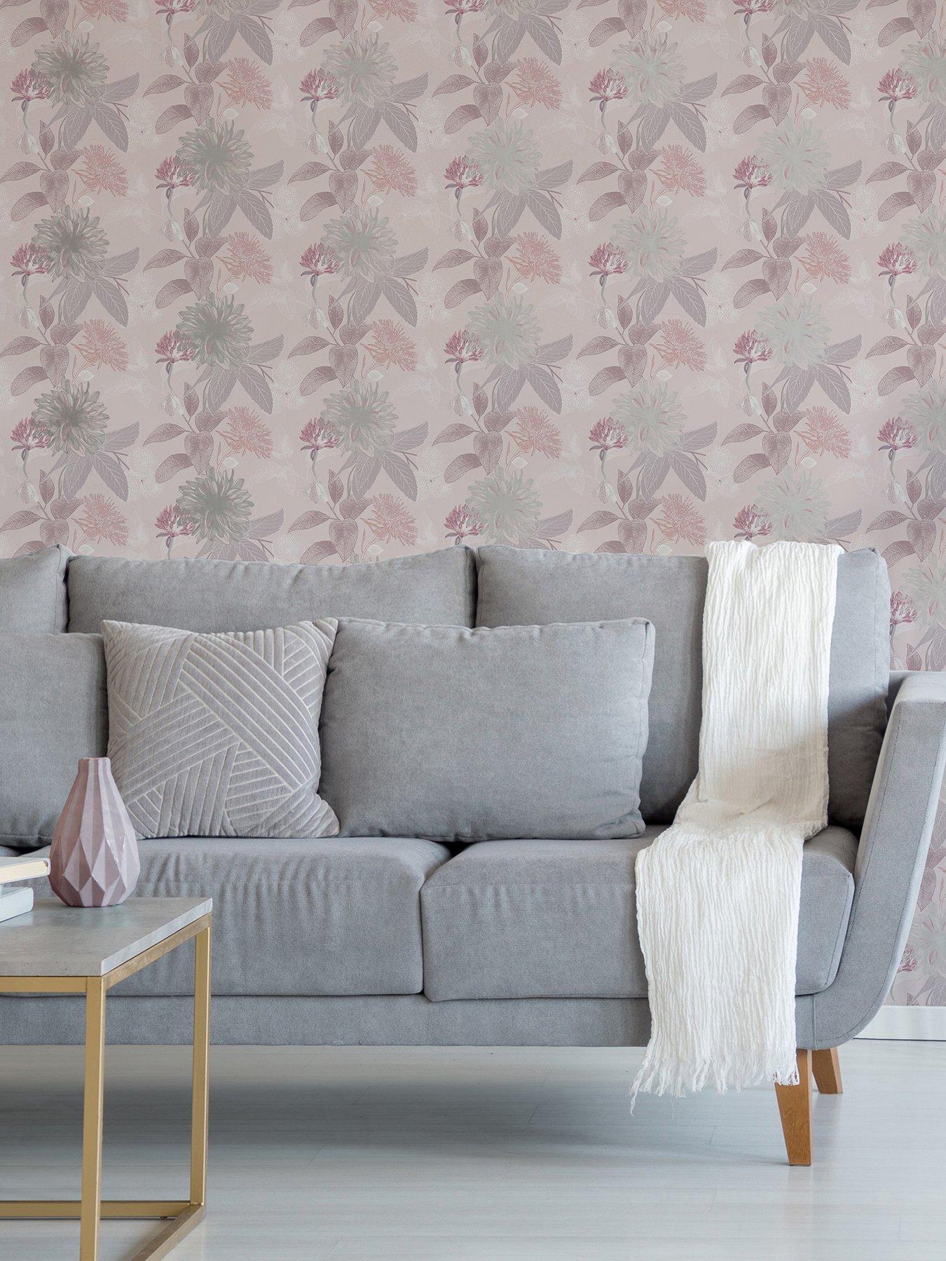 undefined Zara Floral - Pink Wallpaper