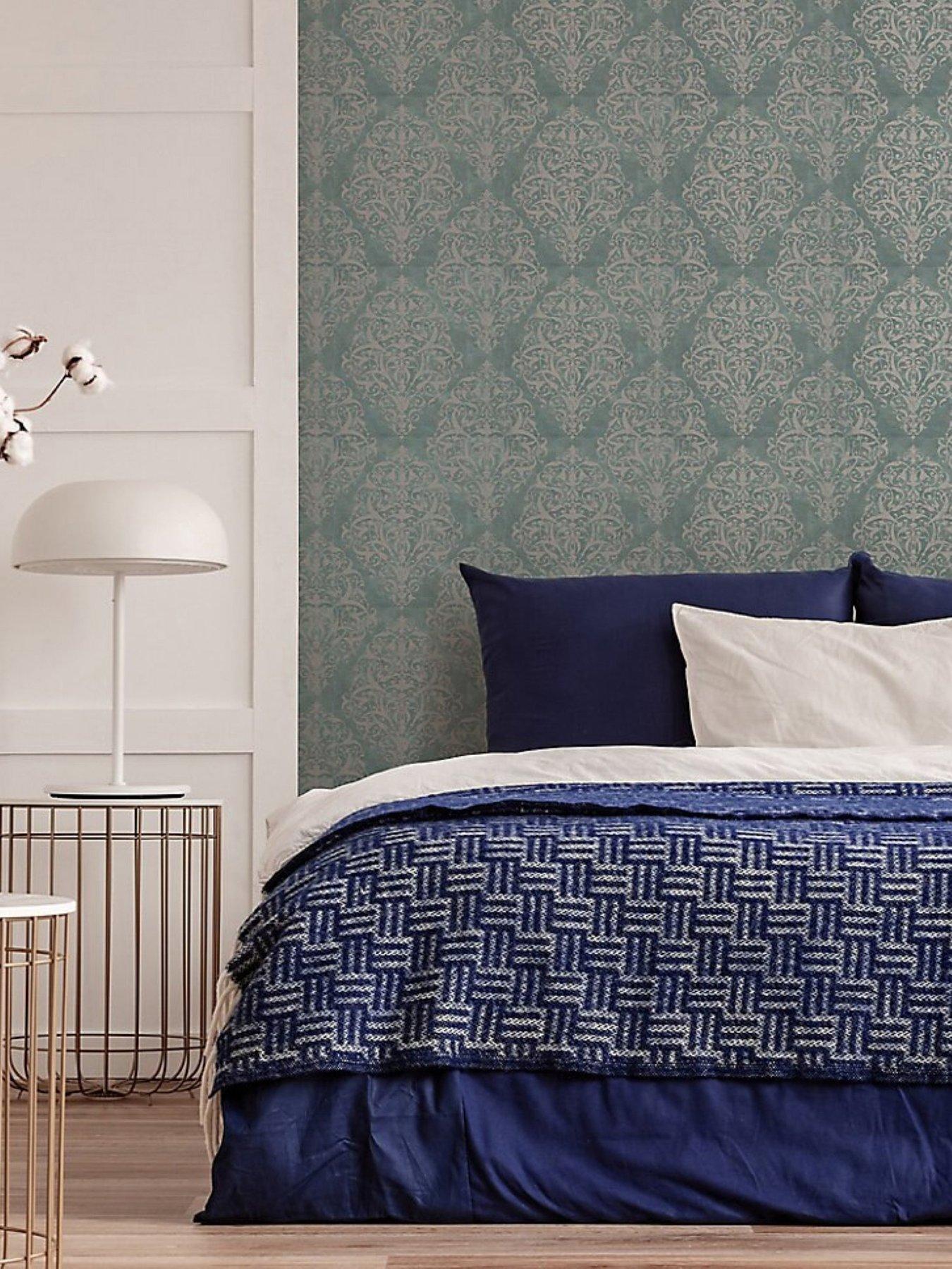 Boutique Shiraz - Teal Wallpaper