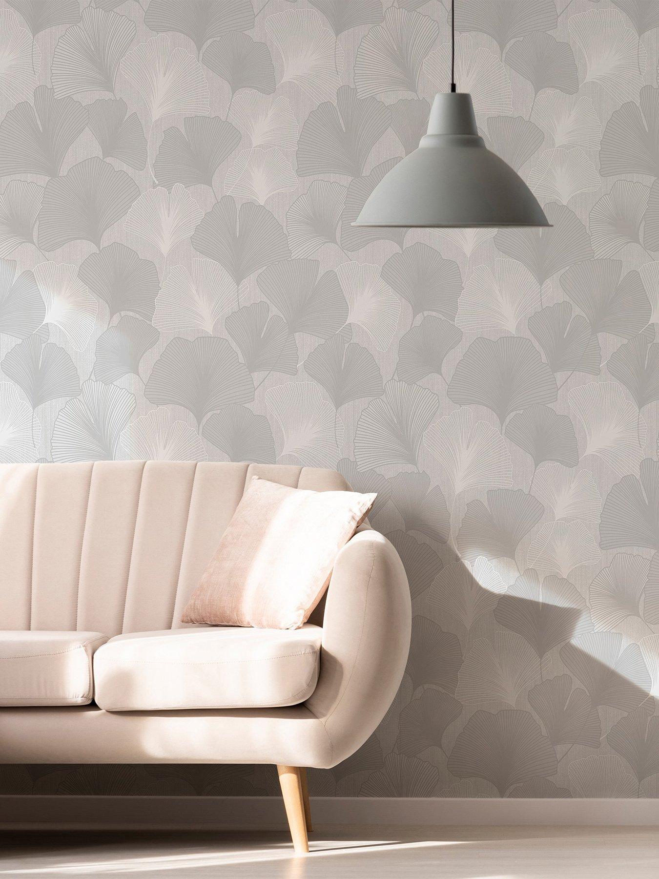 undefined Gingko Leaves - Silver Wallpaper