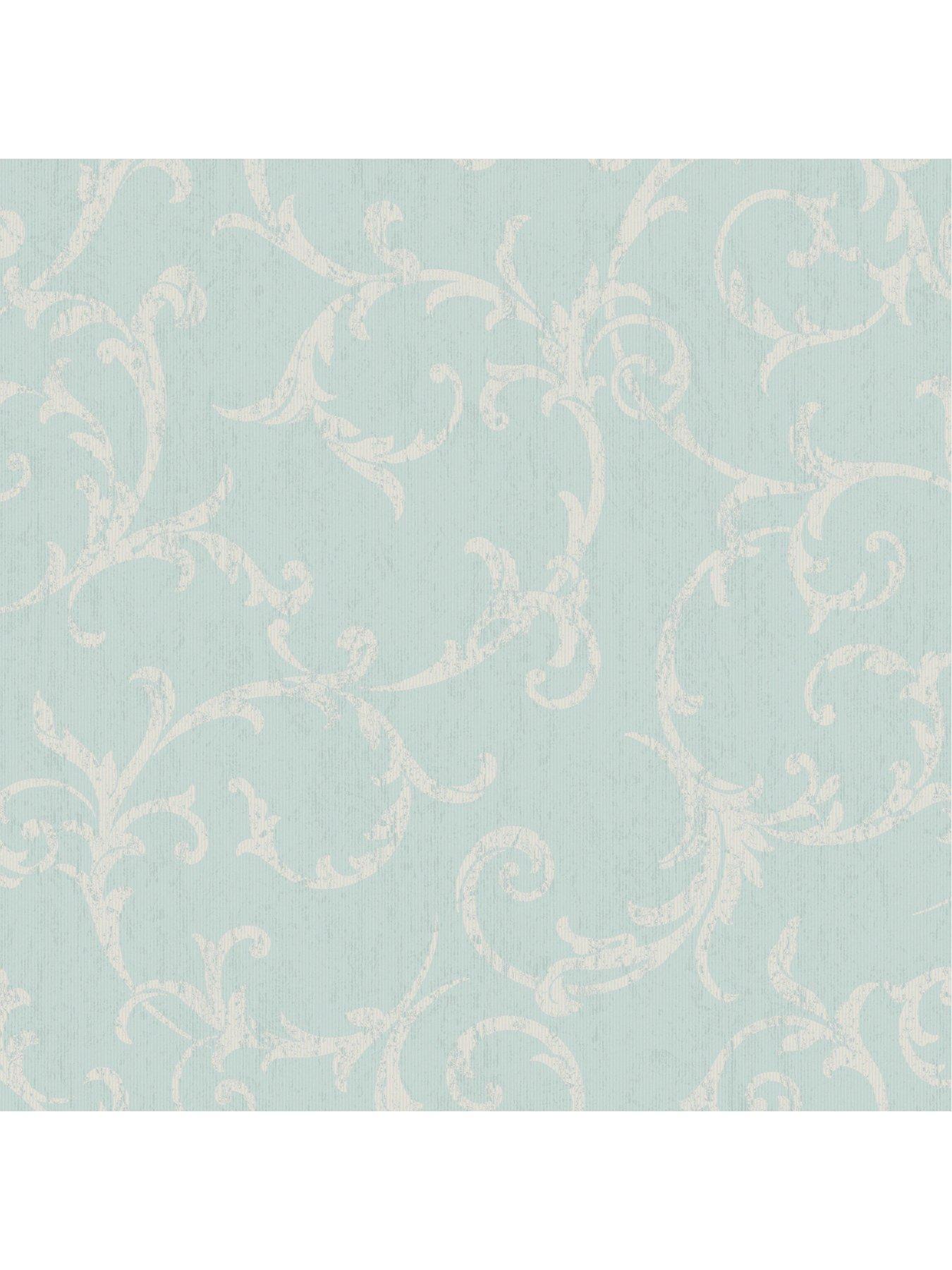 Image 2 of 3 of Superfresco Easy Empress Scroll Wallpaper in Duck Egg