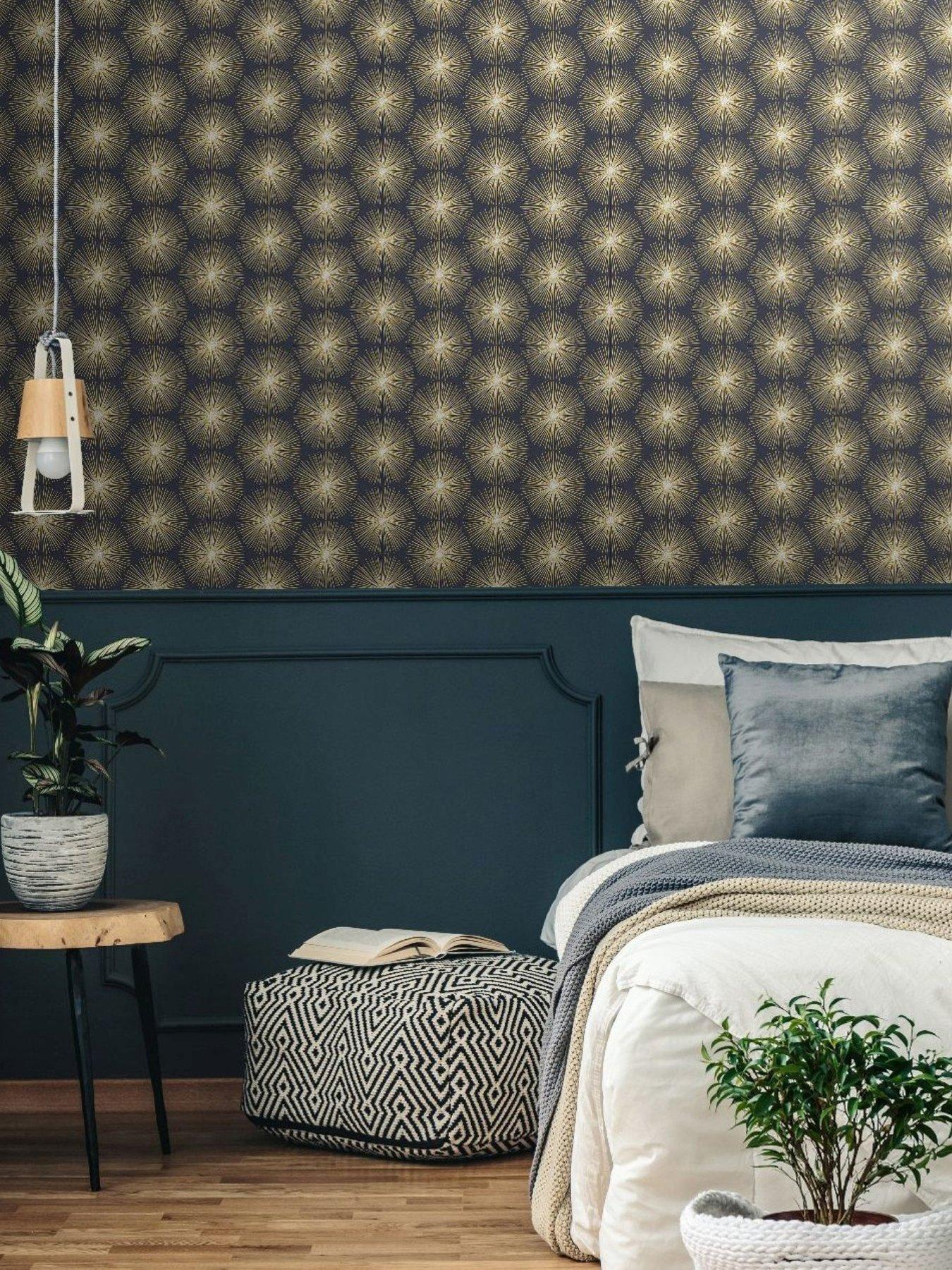 Product photograph of Sublime Fire Circle - Gold Wallpaper from very.co.uk