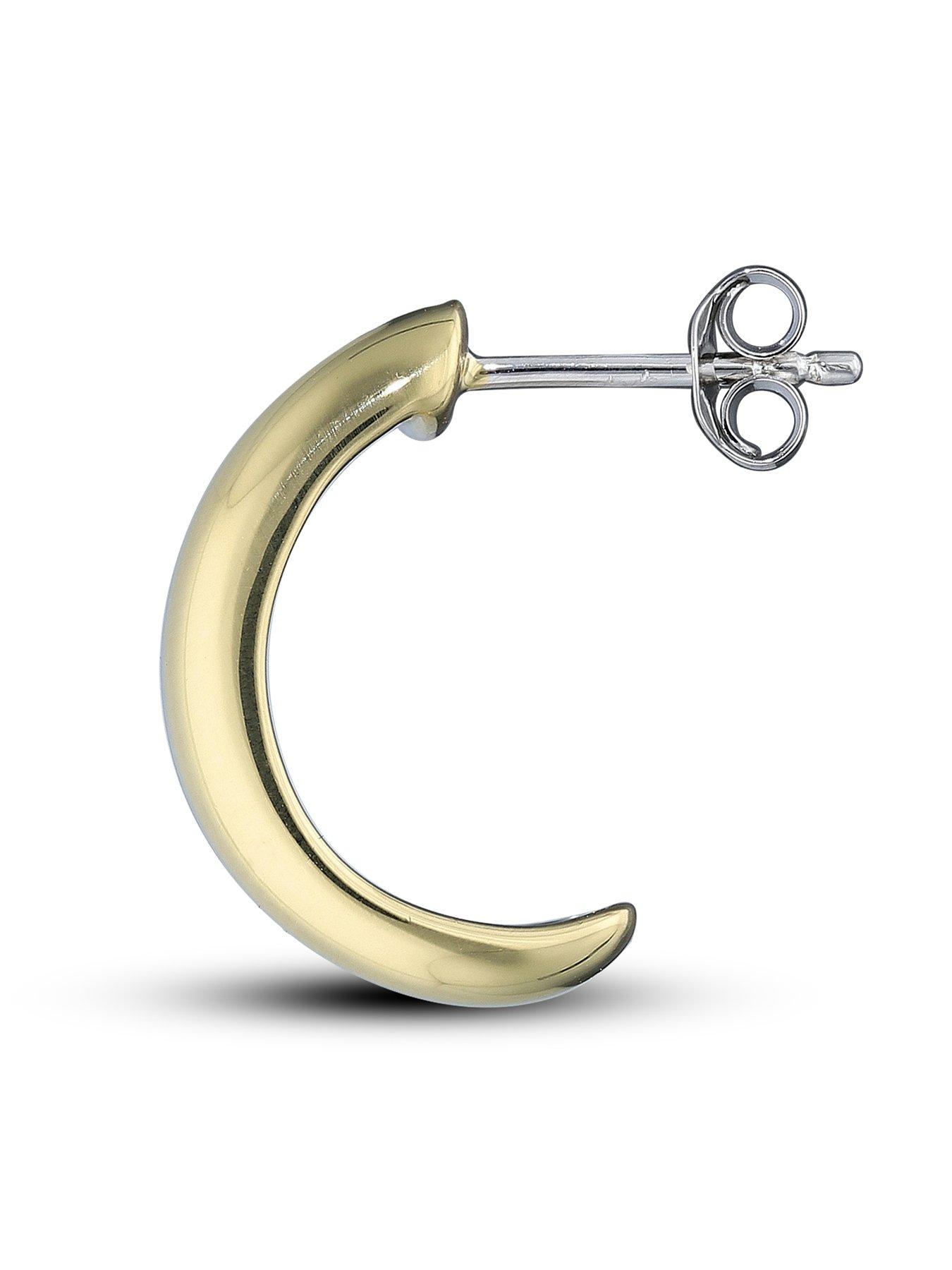Image 3 of 4 of The Love Collection Sterling Silver Two Colour Hoop Earrings
