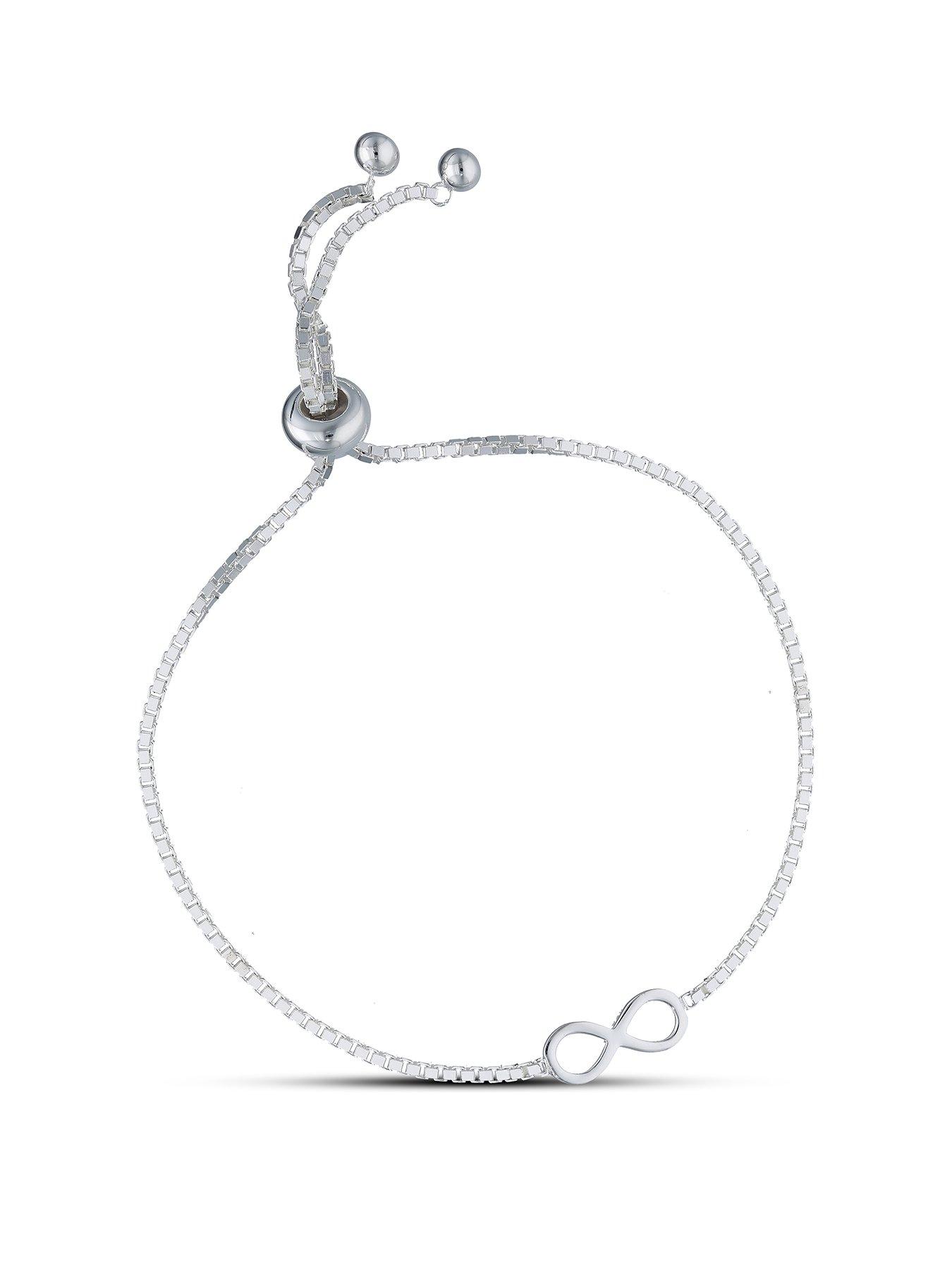 The Love Collection Sterling Silver Infinity Bolo Bracelet