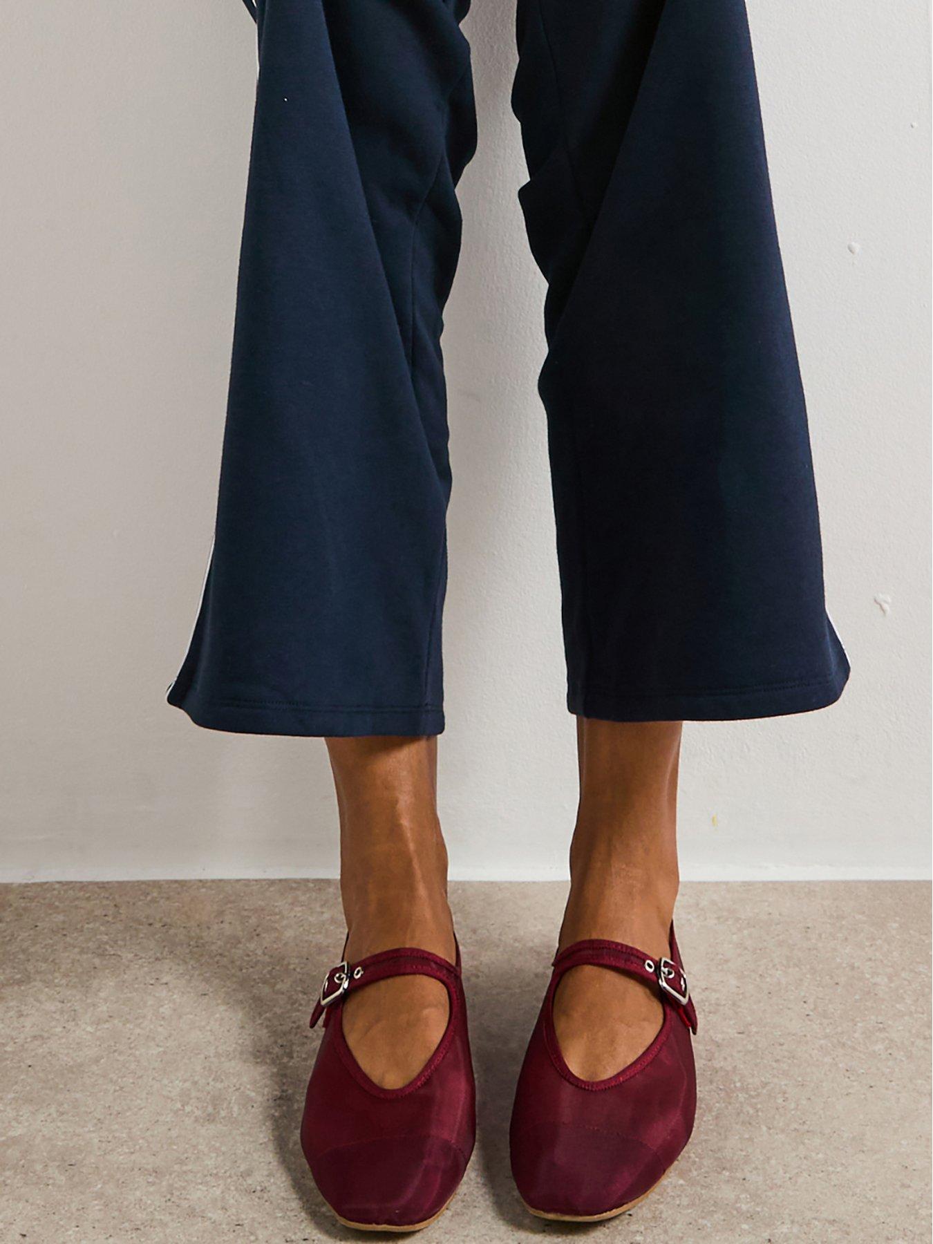 undefined Mary Jane Mesh Ballet Pumps - Burgundy