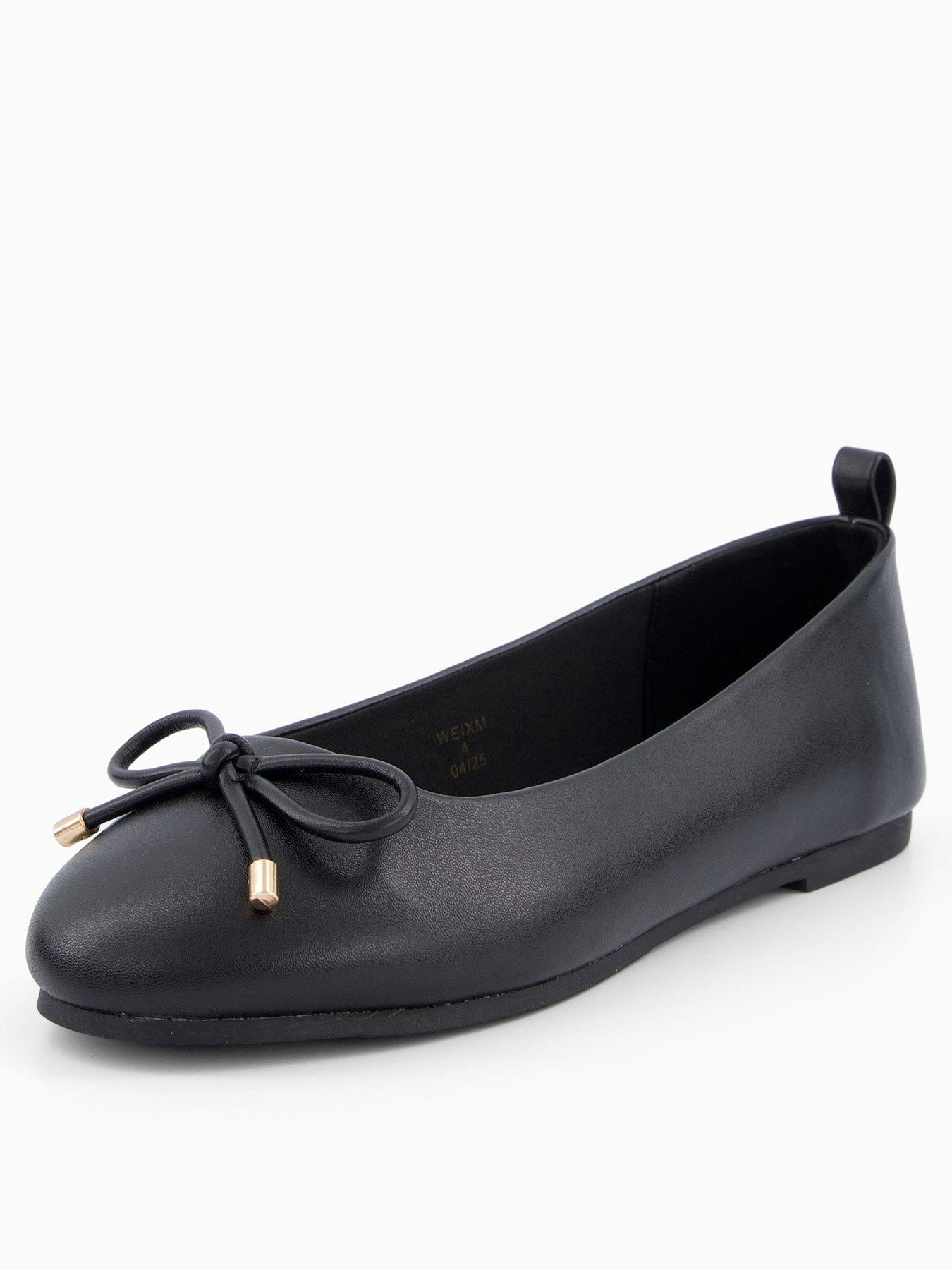 undefined Extra Wide Ballerina Pumps - Black