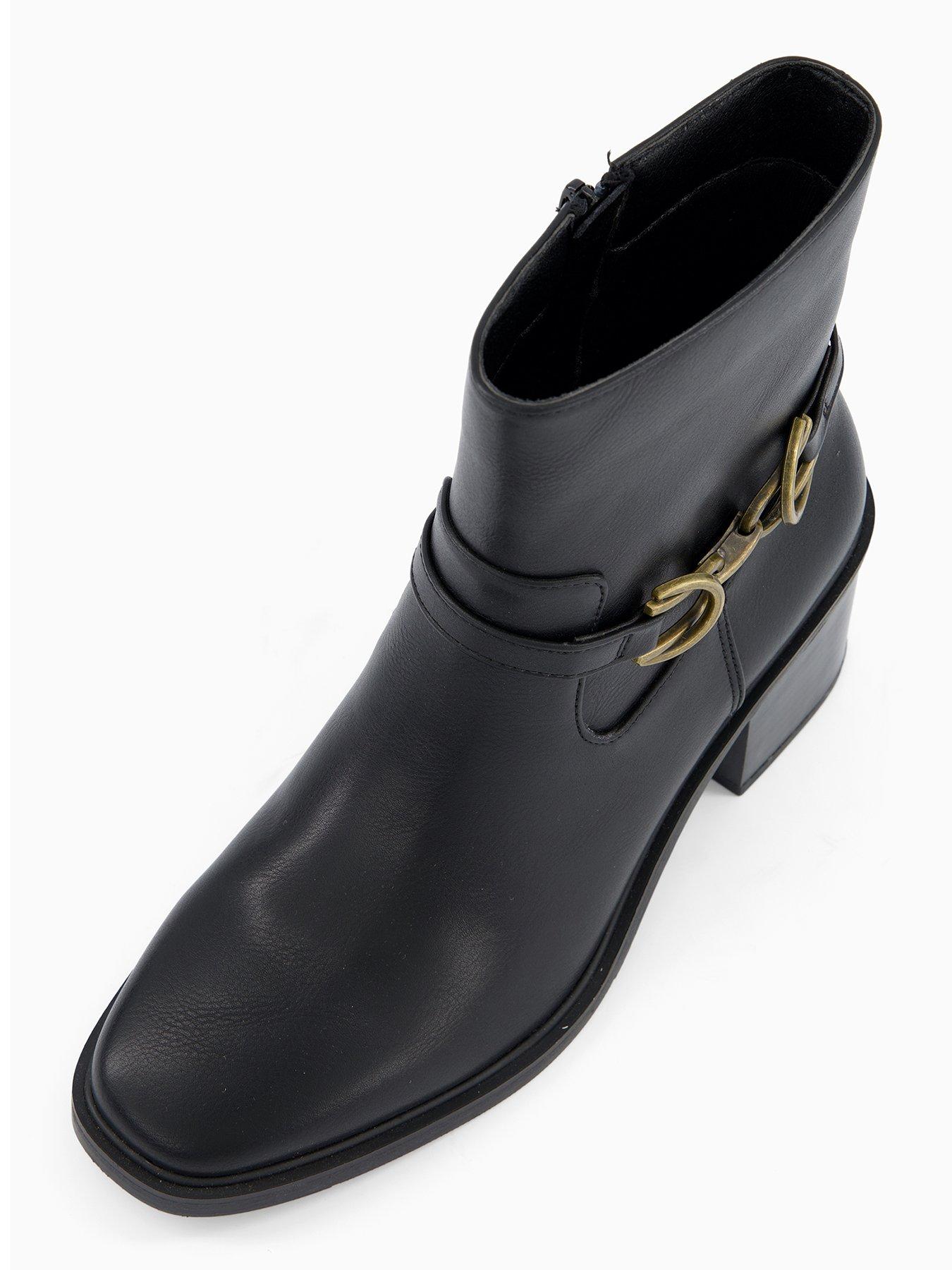 Image 4 of 7 of V by Very Wide Fit Buckle Block Heel Ankle Boot - Black