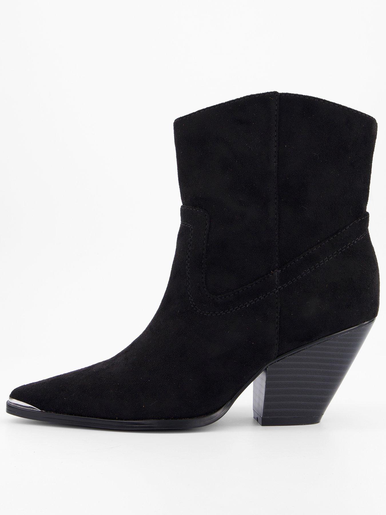 V by Very Western Ankle Boot - Black