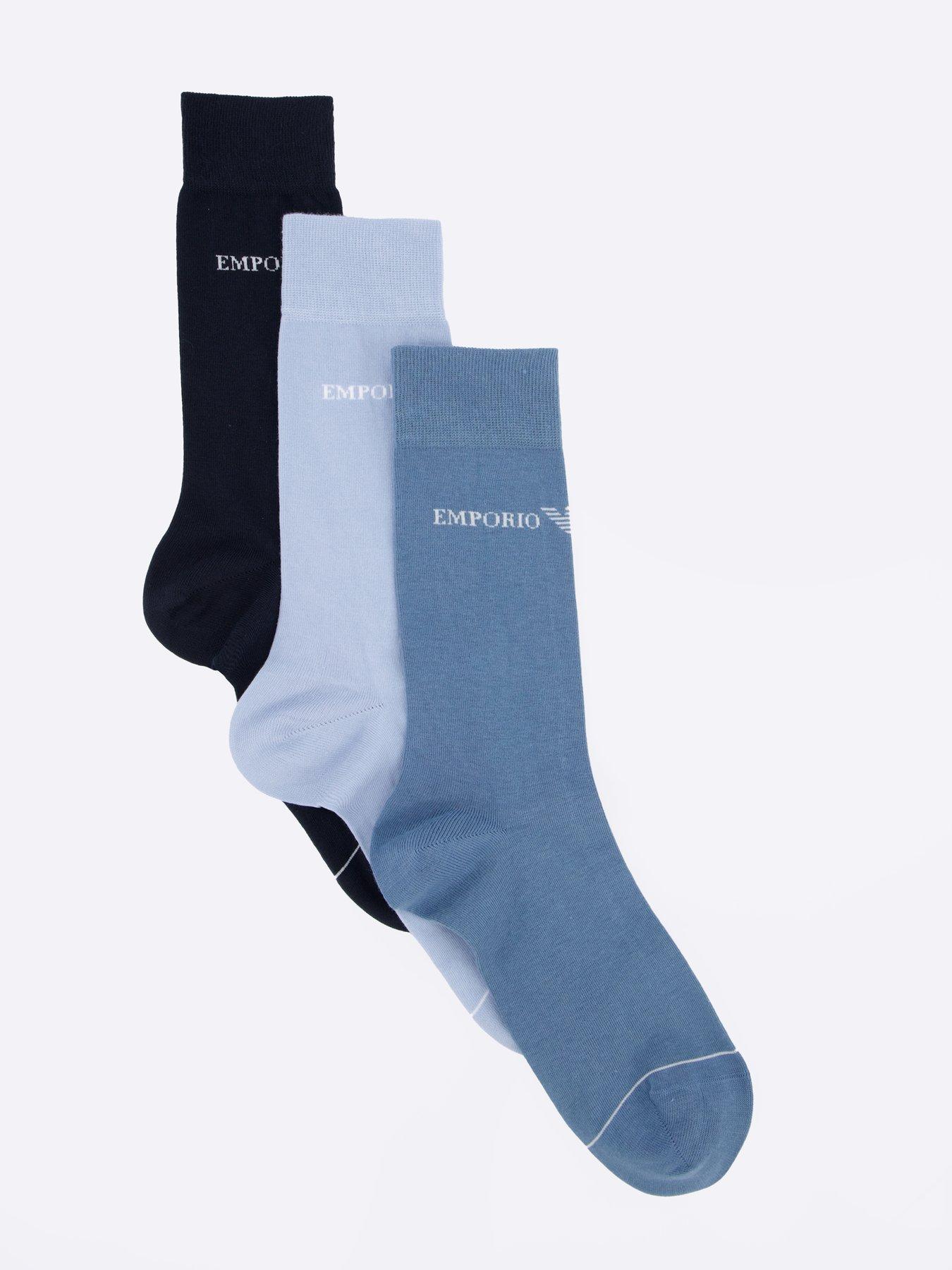 undefined 3 Pack Crew Socks - Blue