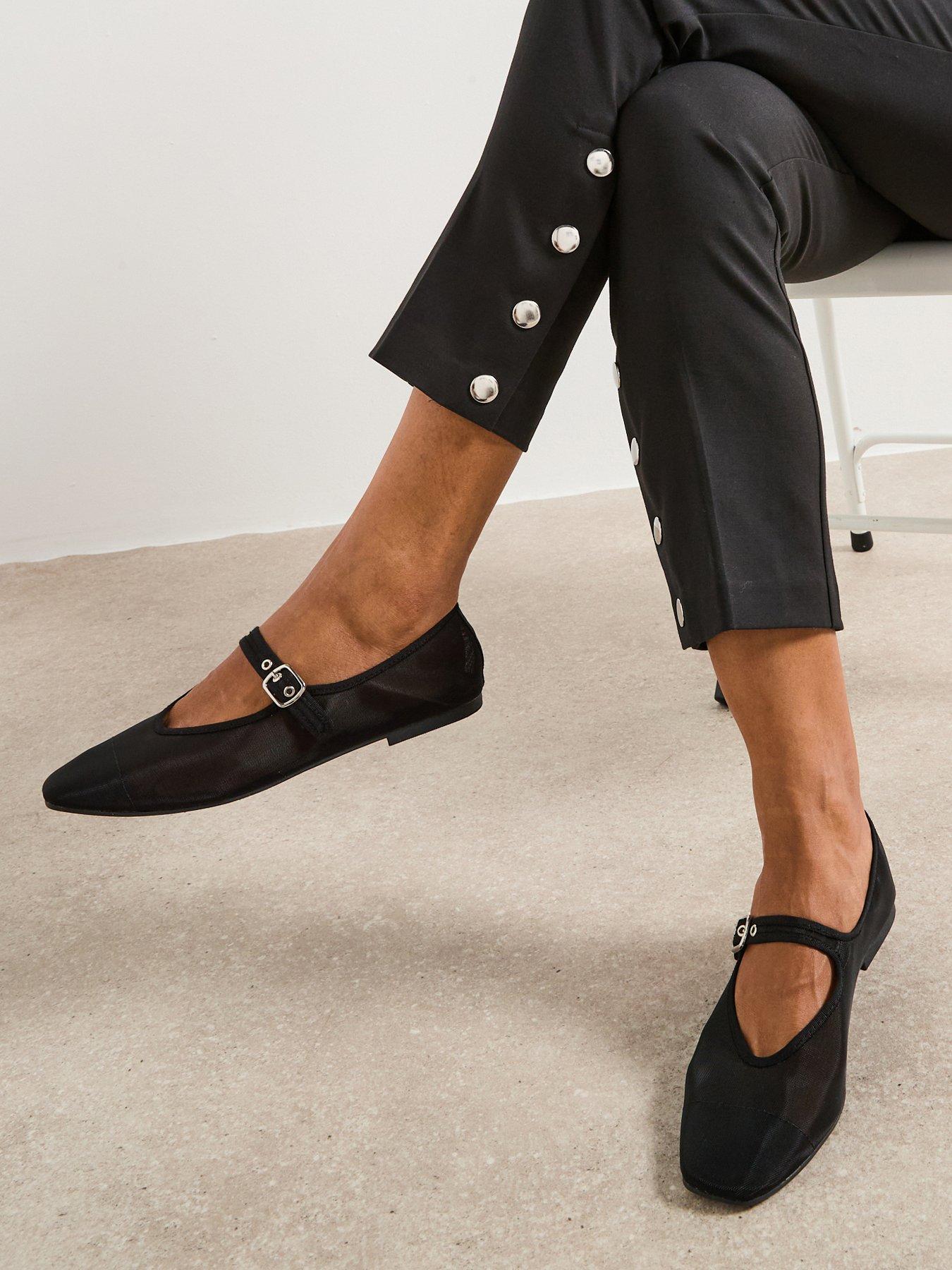 undefined Mary Jane Mesh Ballet Pump - Black