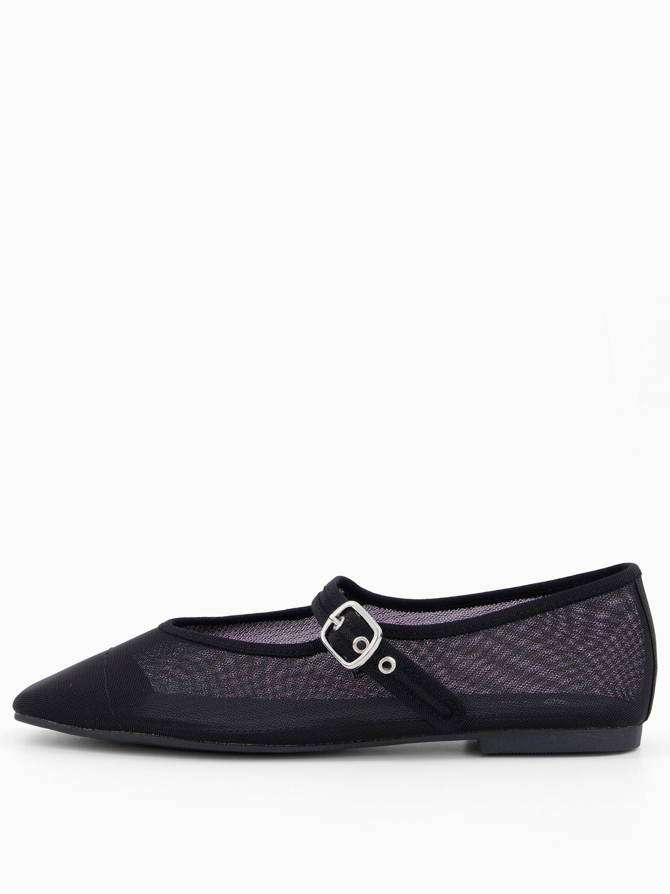undefined Mary Jane Mesh Ballet Pump - Black