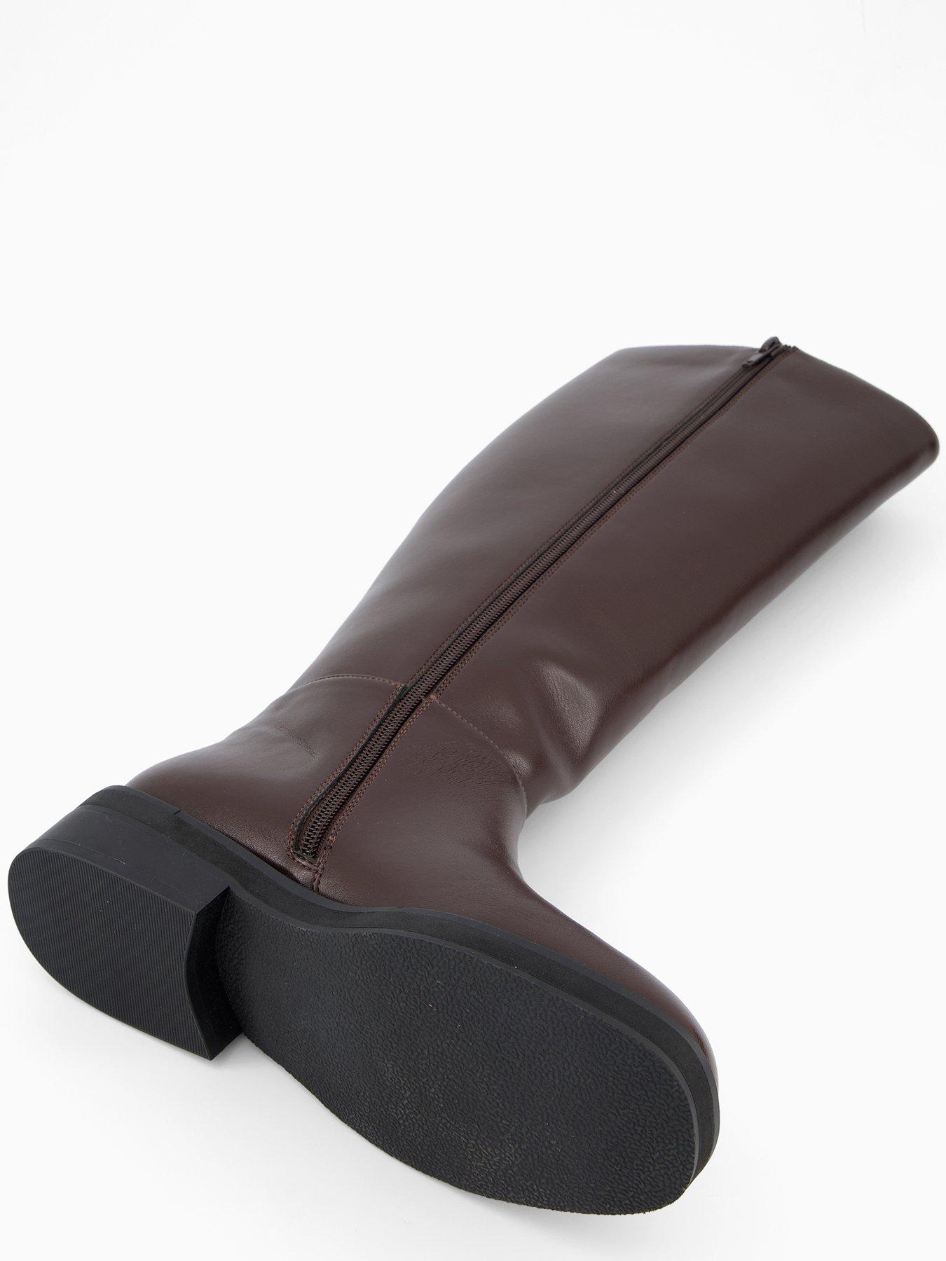 V by Very Flat Clean Riding Boots - Brown | Very