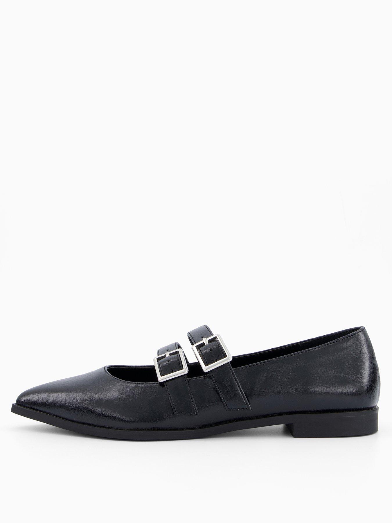 undefined Pointed Double Strap Baller Pumps - Black