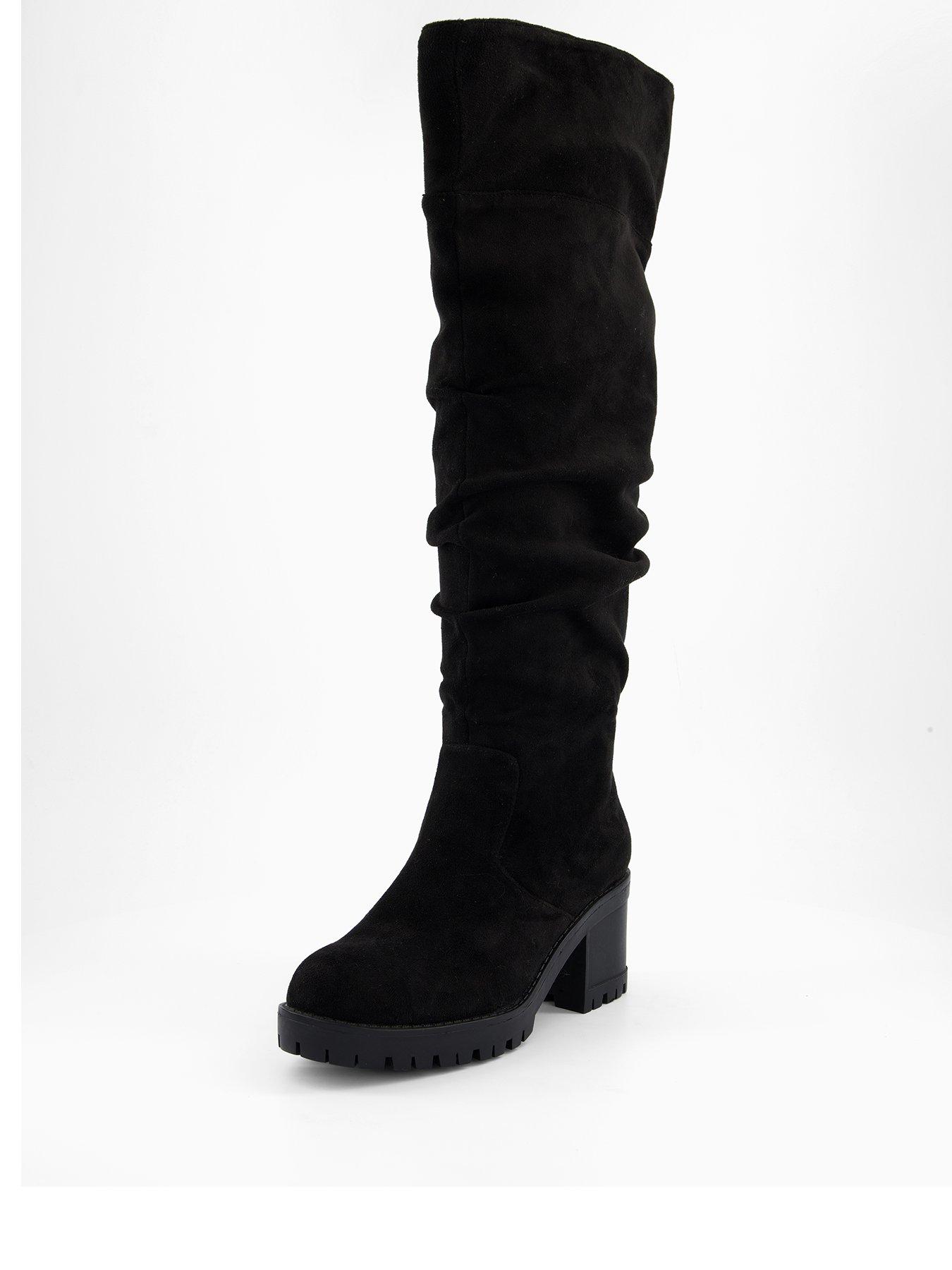 Image 2 of 7 of V by Very Block Heel Slouch Knee Boot