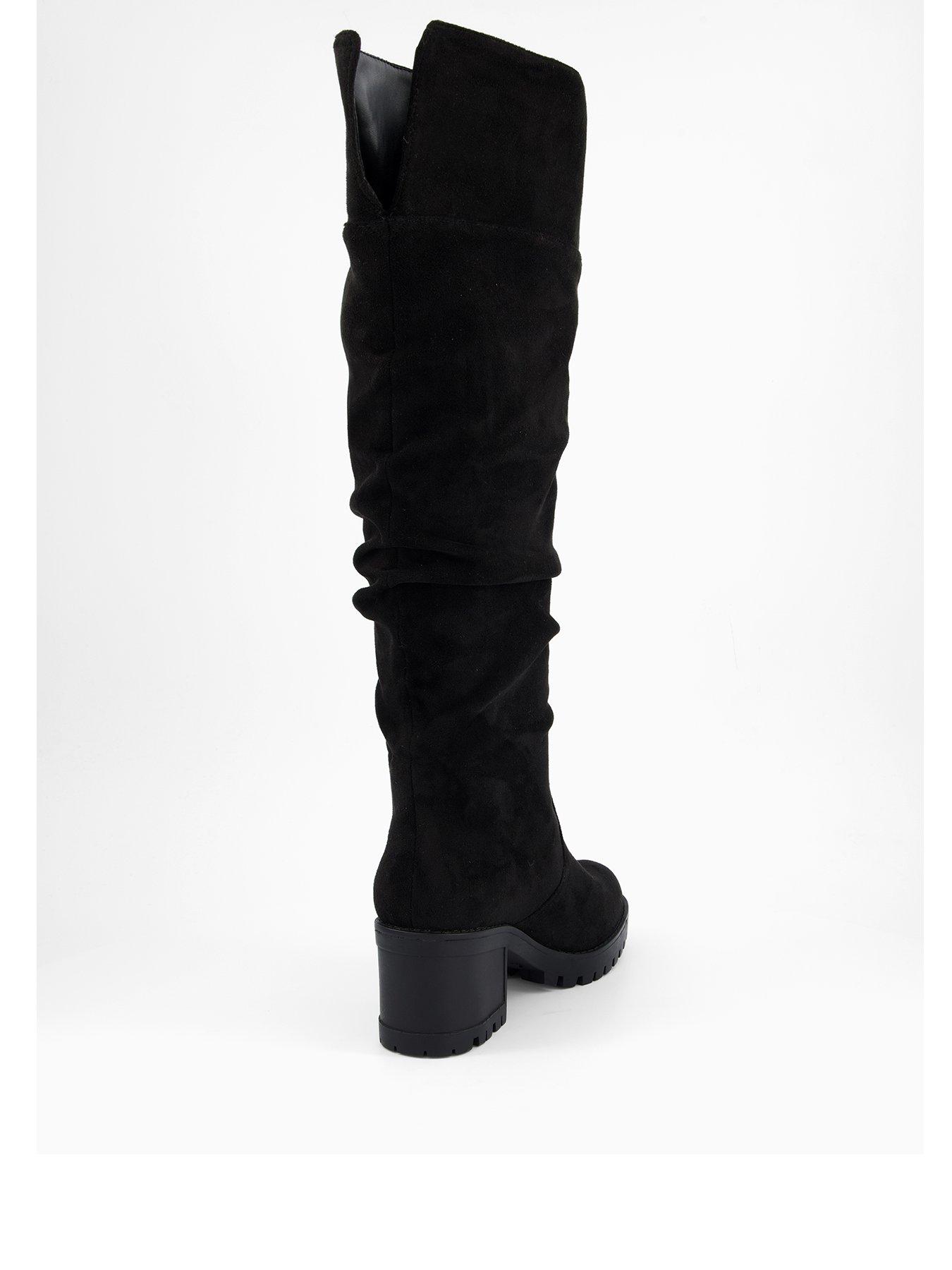 Image 3 of 7 of V by Very Block Heel Slouch Knee Boot