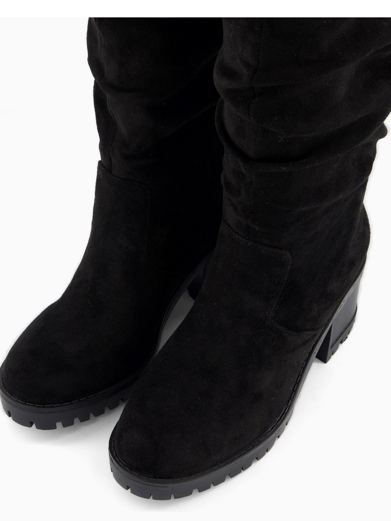 Image 4 of 7 of V by Very Block Heel Slouch Knee Boot