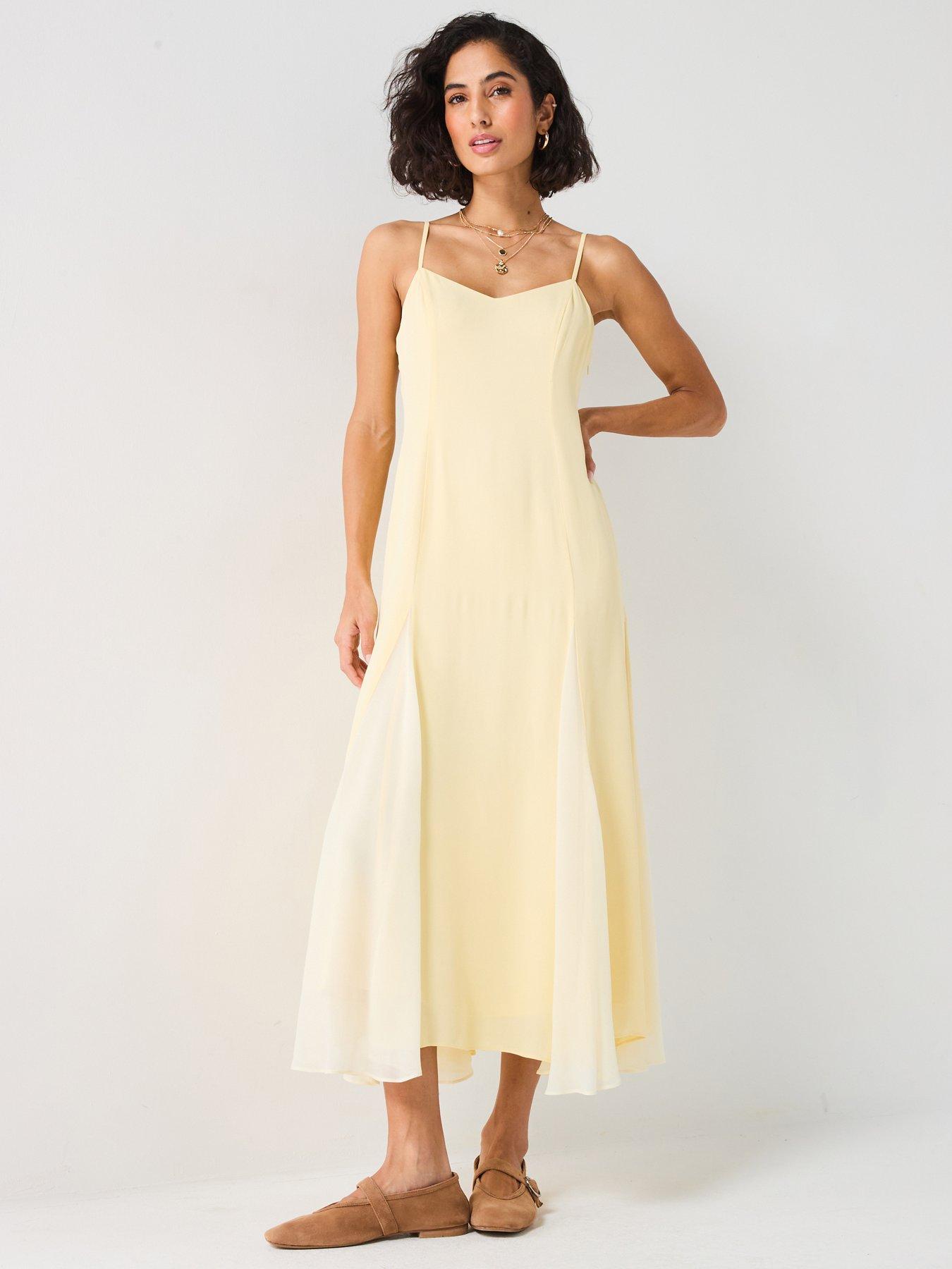 undefined Dahlia Petite Contrast Godet Midaxi Dress - Multi