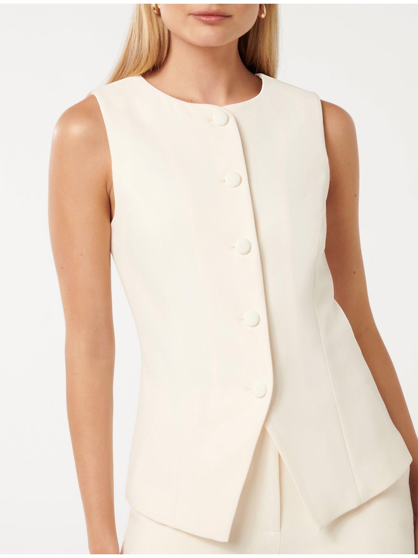 undefined Toni High Neck Waistcoat - Yellow