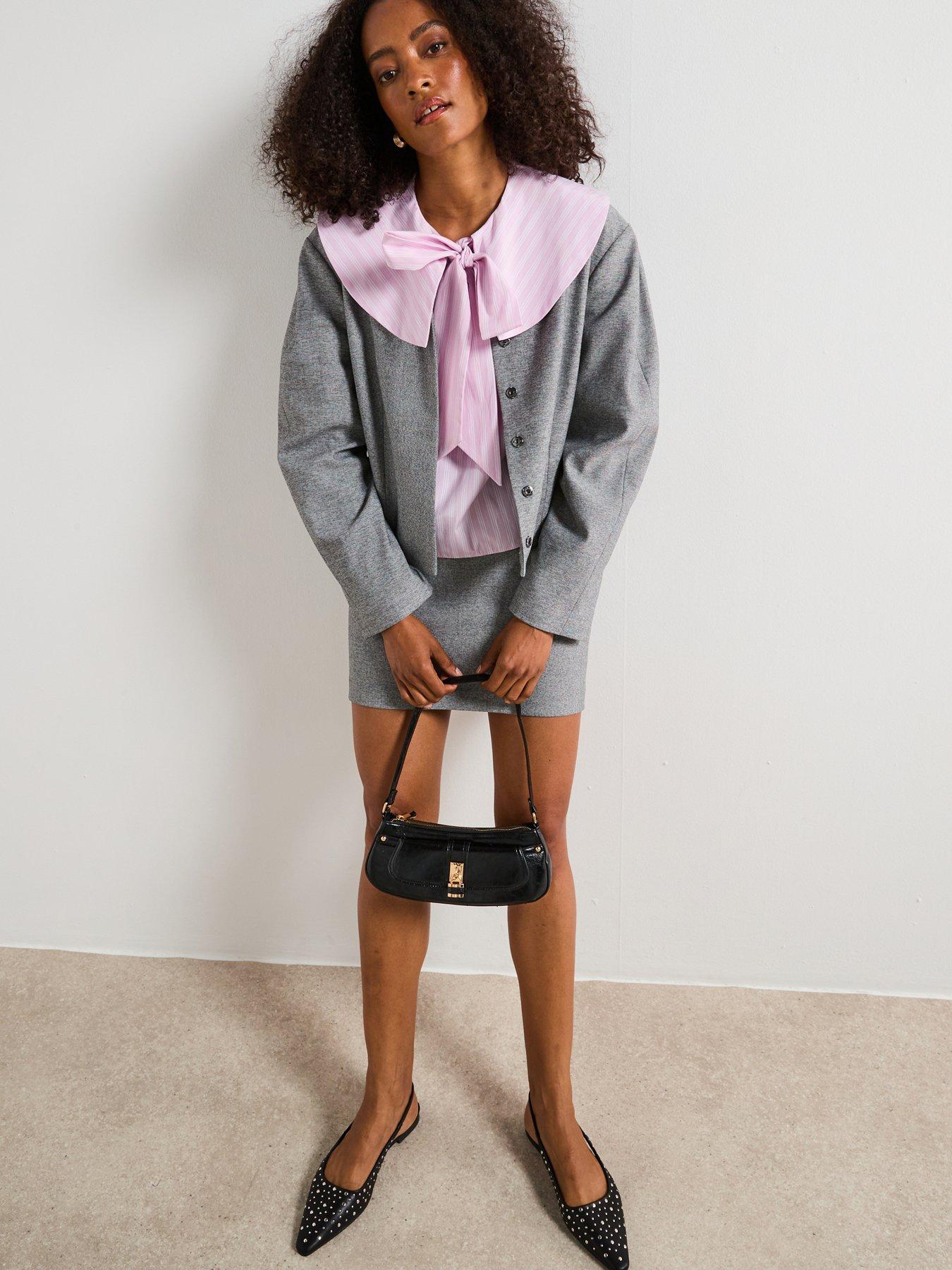 V by Very: Stud Sling Back Flat Shoes - Black