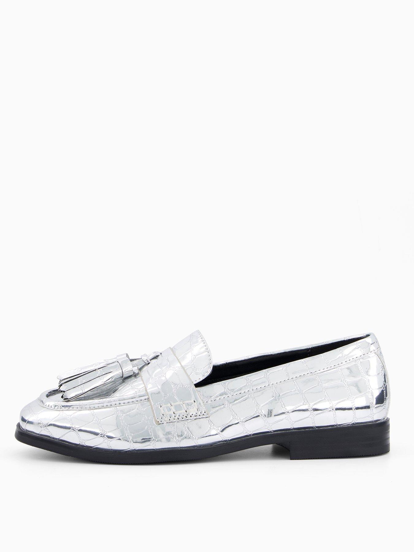 undefined Croc Loafers - Silver