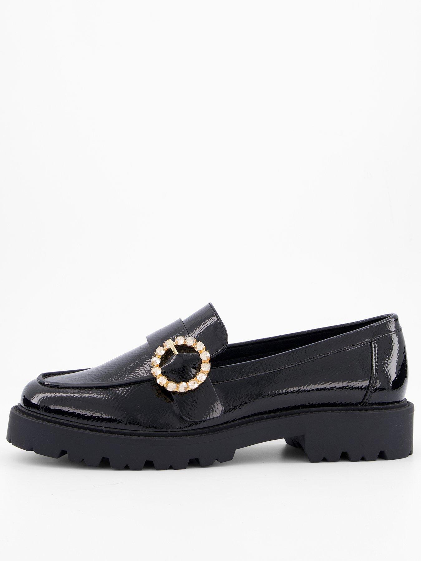 undefined Chunky Loafer With Diamante Buckle
