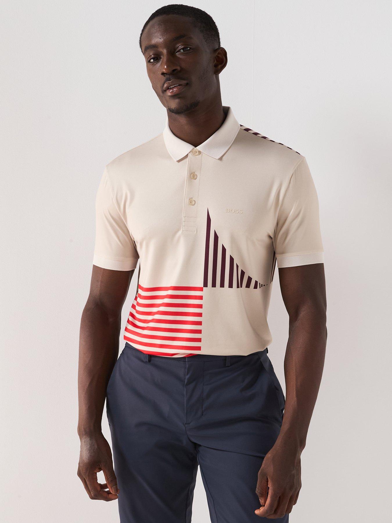 undefined Mens Golf Paddy Striped Regular Firt Polo - Beige