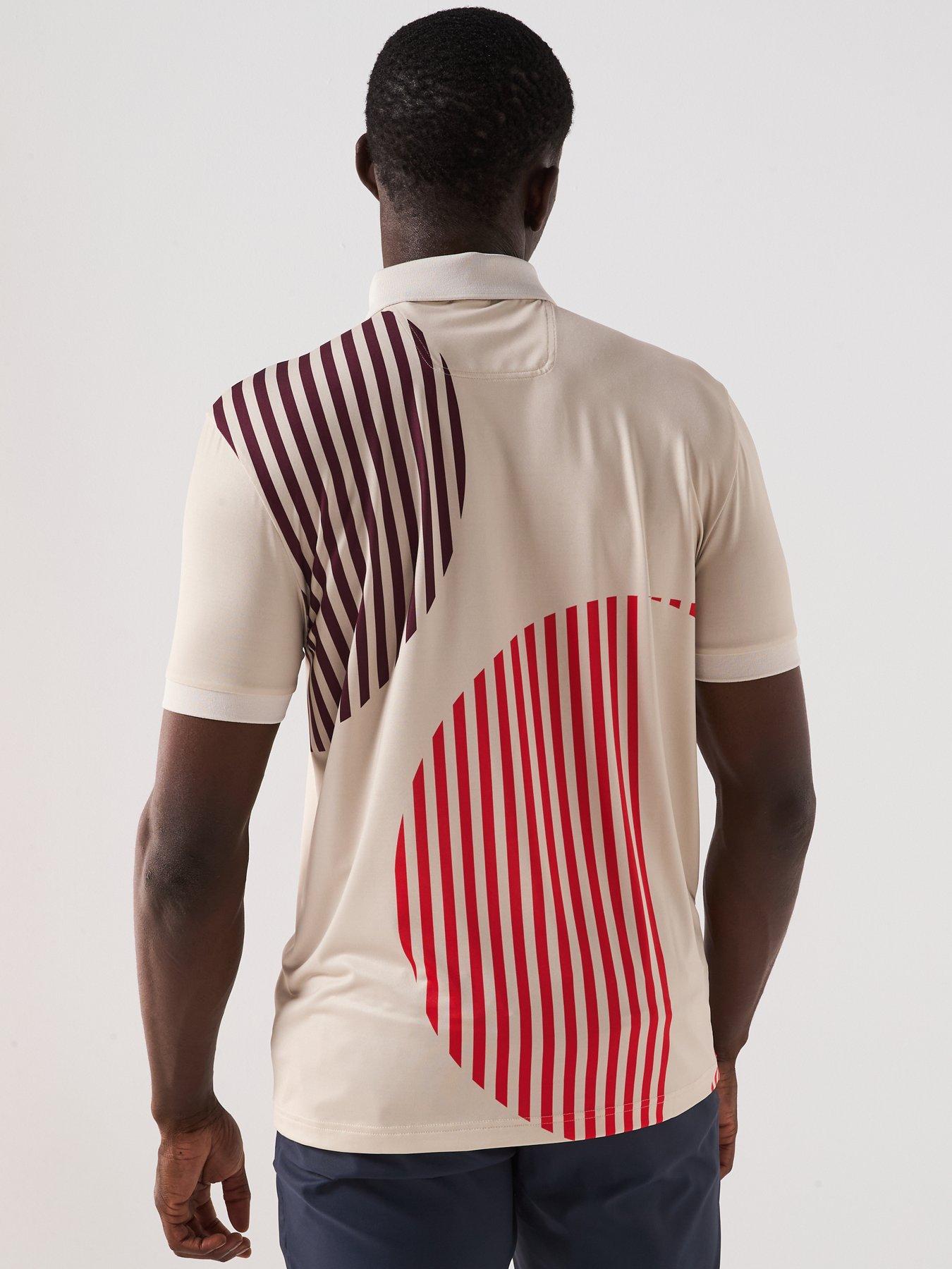Image 2 of 4 of BOSS Mens Golf Paddy Striped Regular Firt Polo - Beige