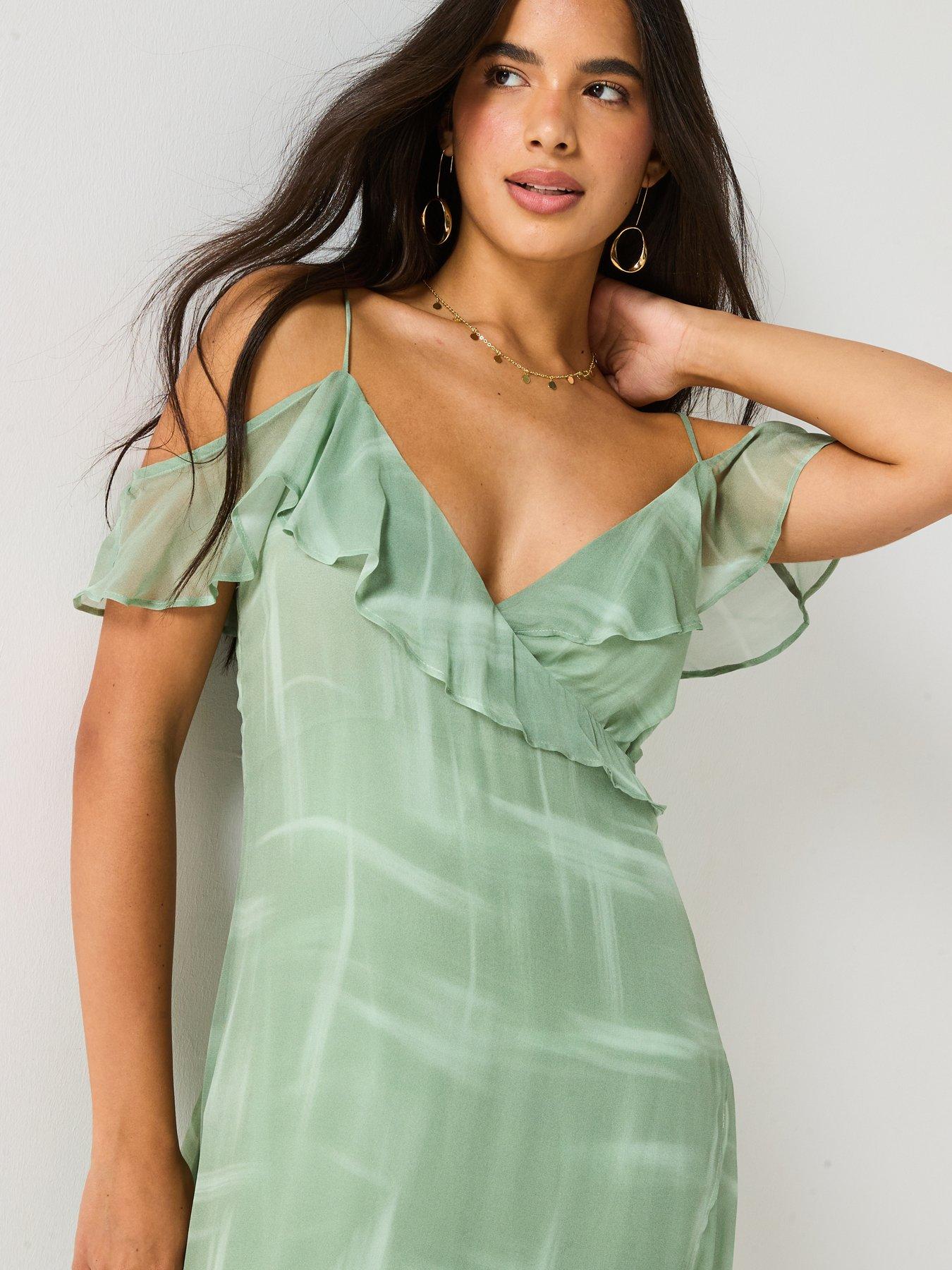 armani green dress Emporio Armani Grey and Green Sequin Embellished Deep-V Silk Evening Gown main image 0