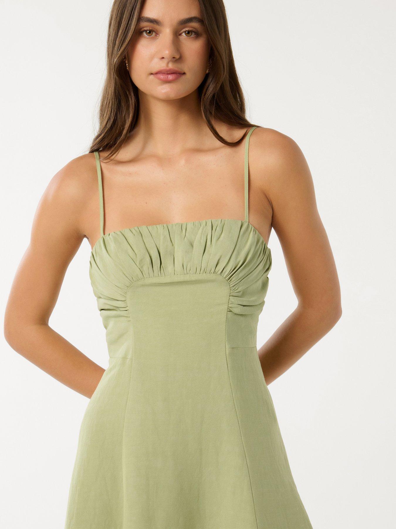 mad love denim midi dress Love To Love Sweetheart Neckline Midi Dress Denim Blue