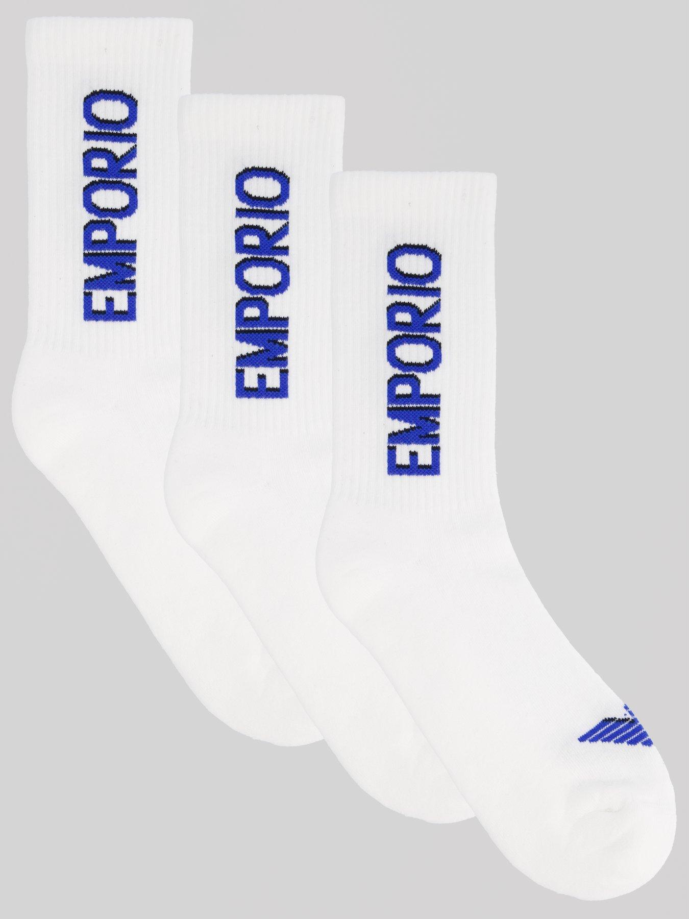 undefined 3 Pack Crew Socks - White