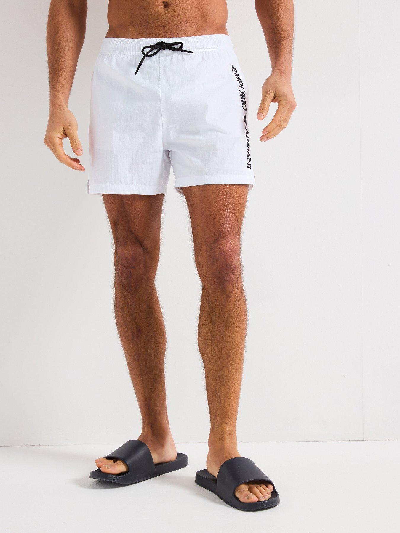 Emporio Armani White Polyester Swim Shorts