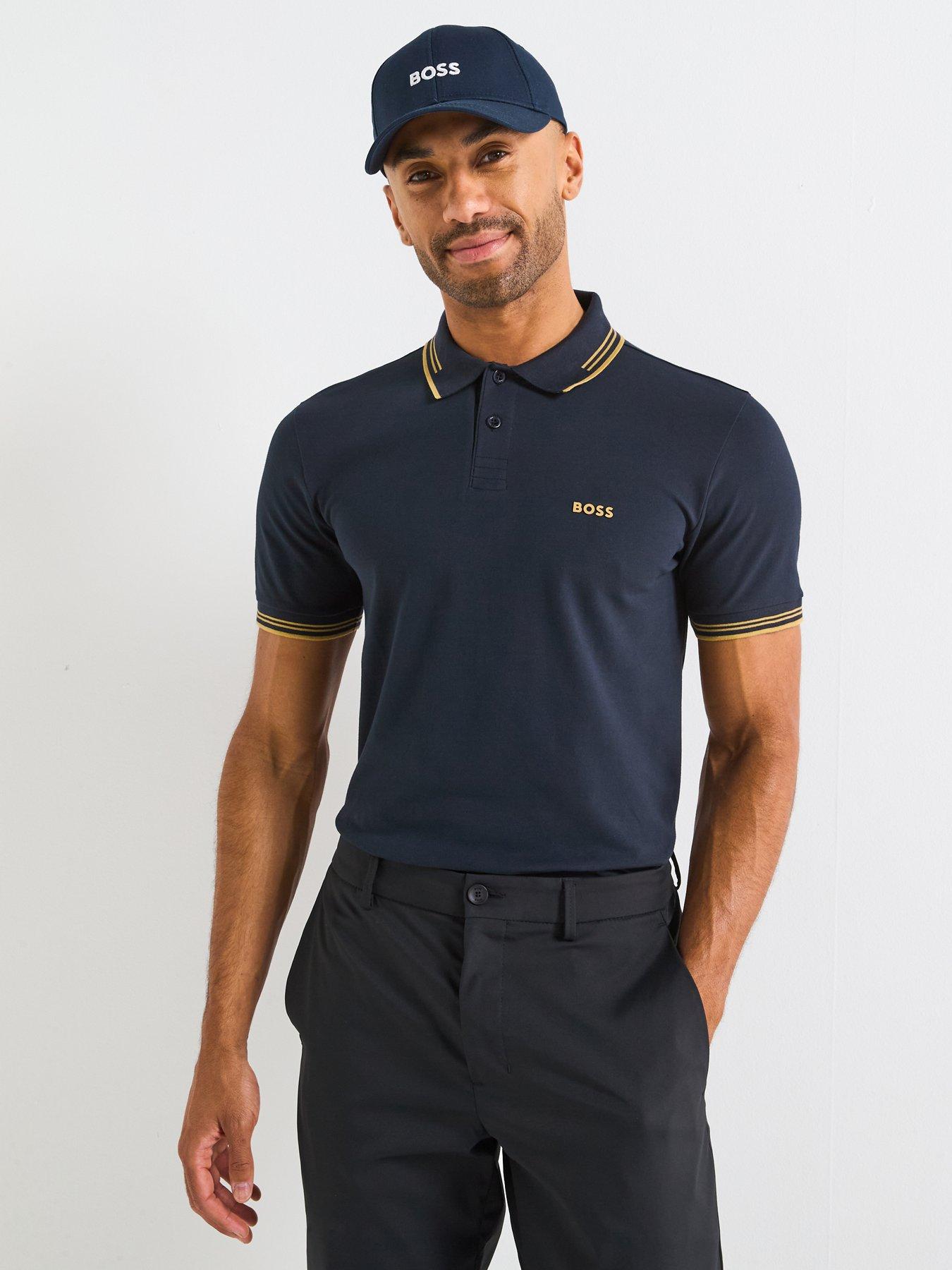 Boss Mens Golf Paul Slim Fit Polo Shirt - Dark Blue