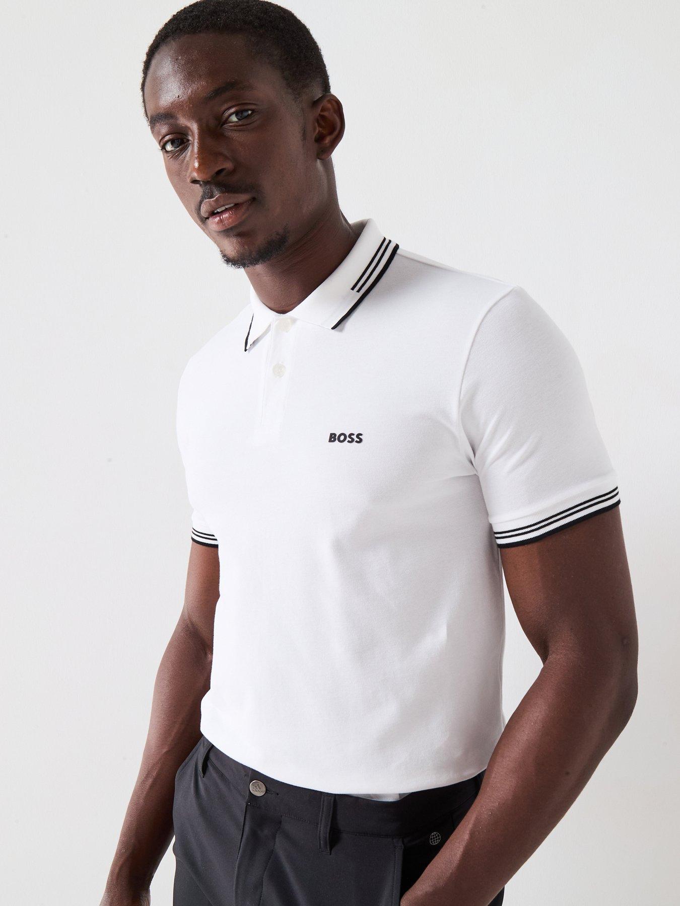 Boss Mens Golf Paul Slim Fit Polo Shirt - White