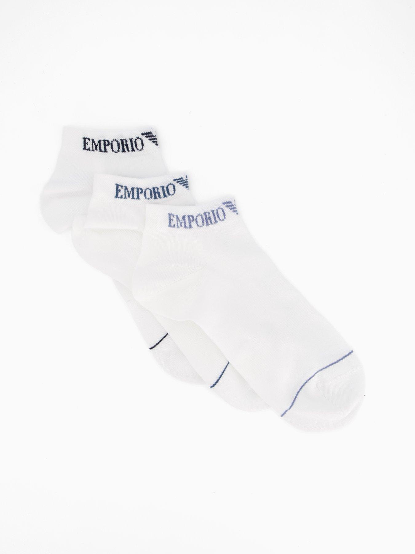 undefined Emporio Armani 3 Pack Trainer Liner Socks - White