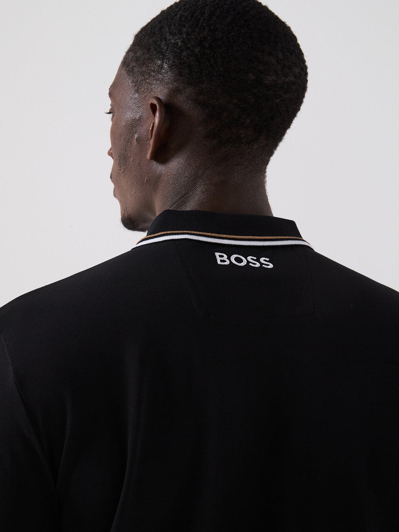 Image 5 of 5 of BOSS Mens Golf Paddy Pro Regular Fit Polo Shirt - Black