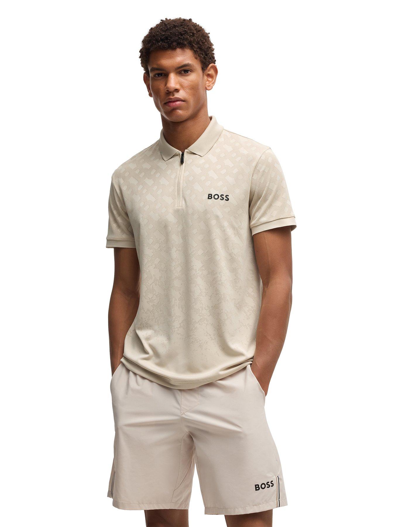 undefined Mens Golf Philix Slim Fit Polo Tee - Beige