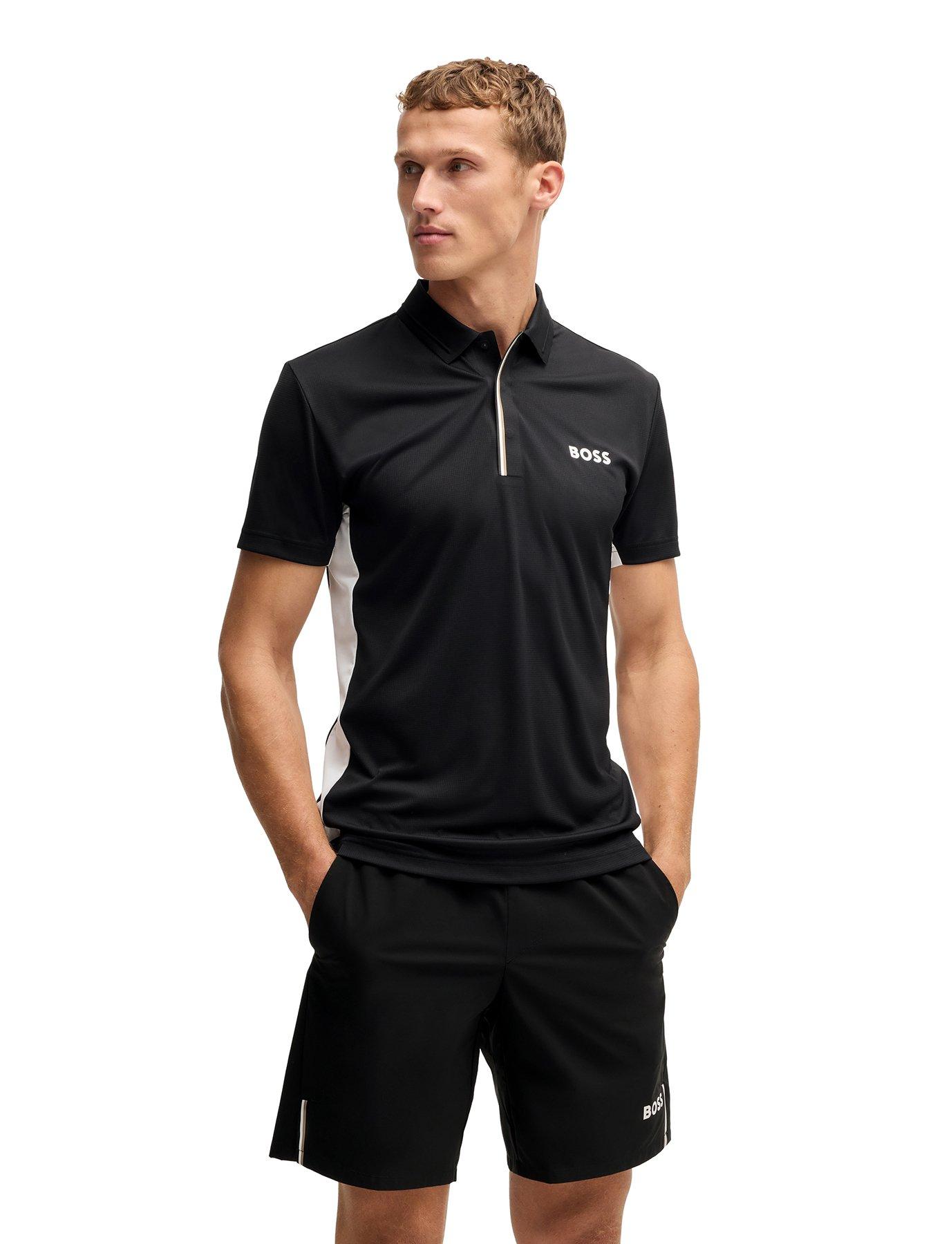 BOSS Mens Golf Paddytech Pro Regular Fit Polo - Black
